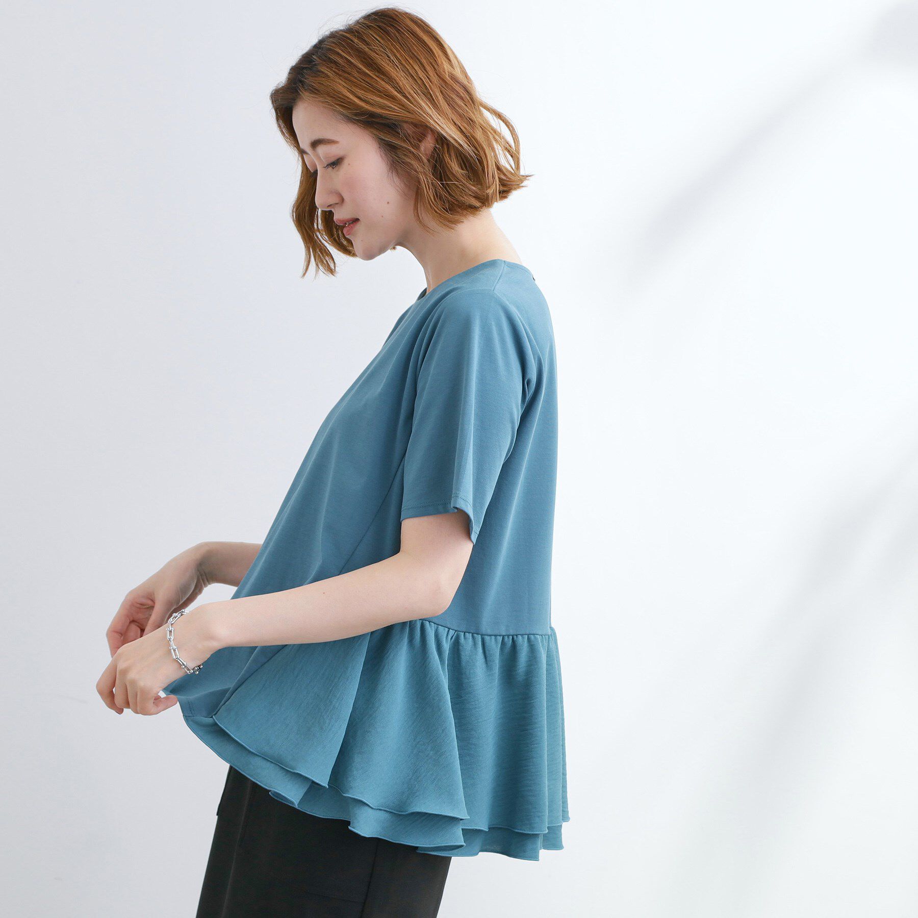 grove「【UV・冷感】布帛使いフレアーTシャツ」|Tシャツ・カットソー|