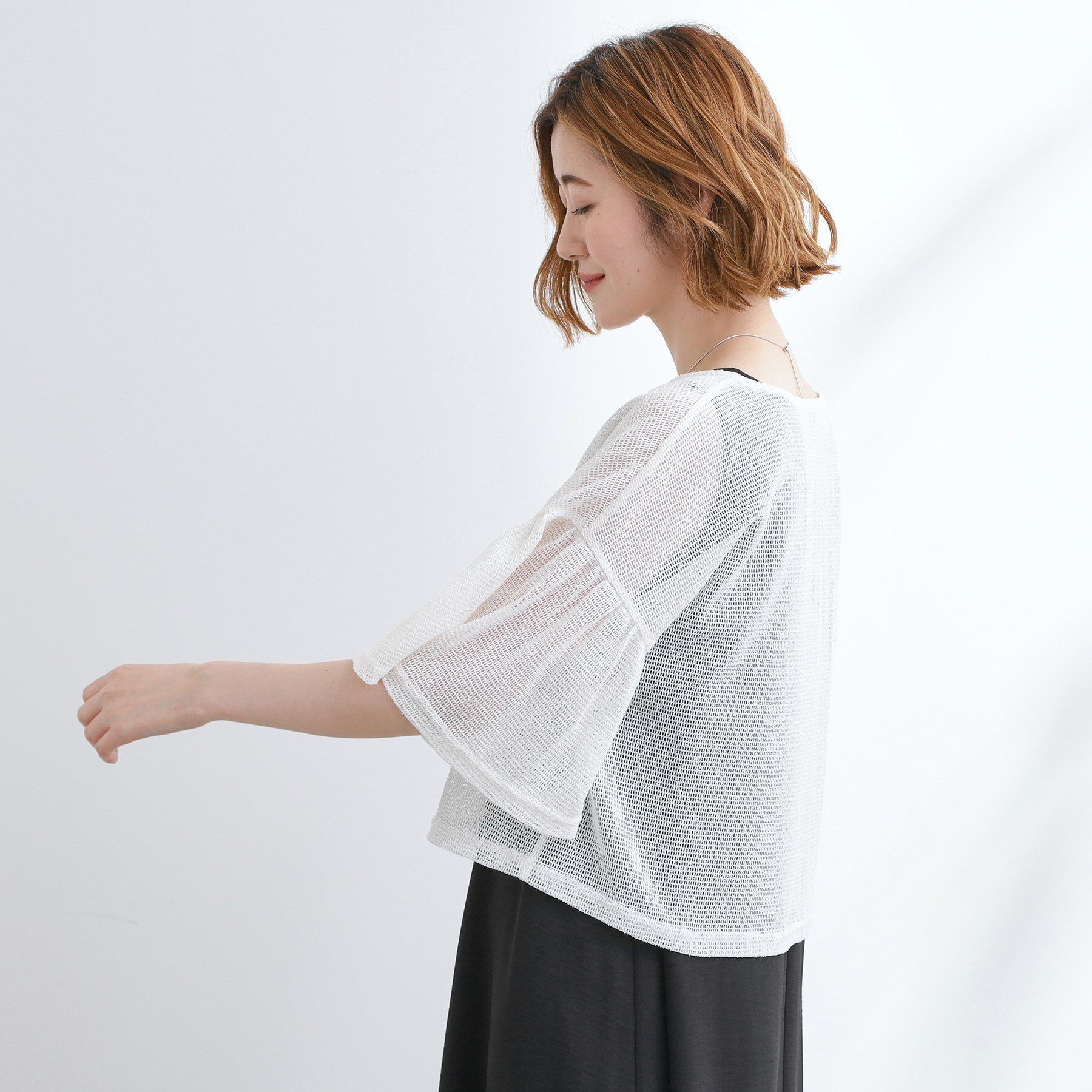 grove「着回し◎夏に嬉しいSET　メッシュブラウス&times;フレアワンピース」|ワンピース|