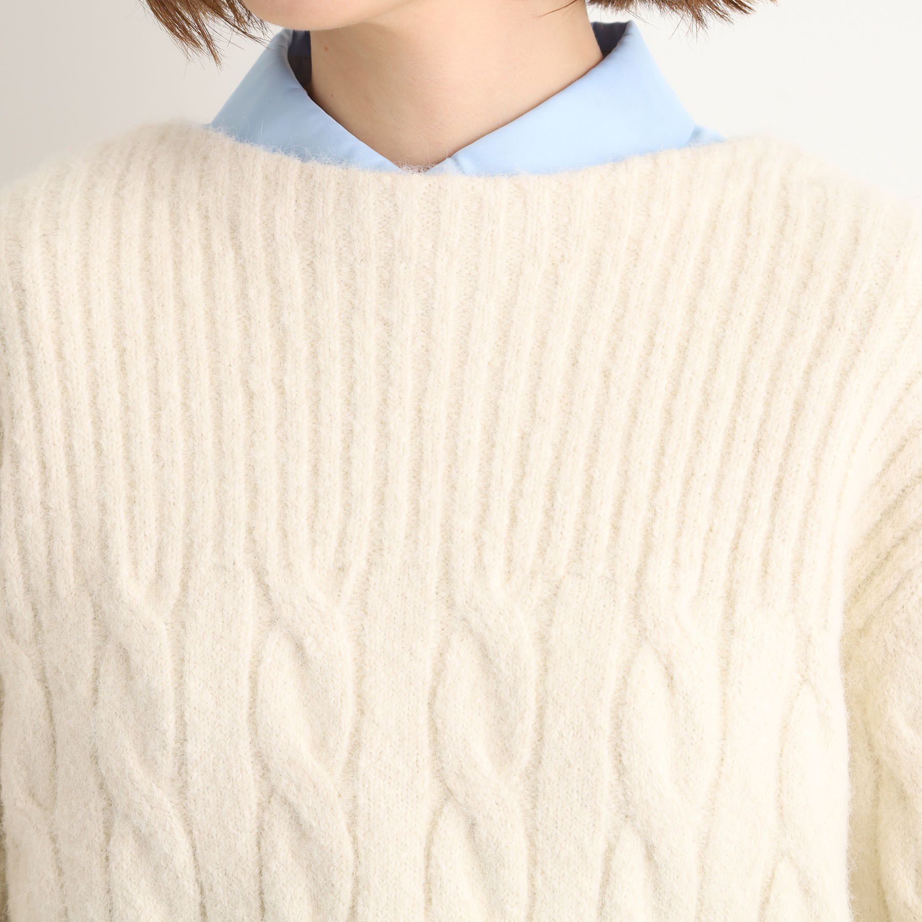 grove「ふんわり包み込む ケーブルボートネックニット」|ニット・セーター|