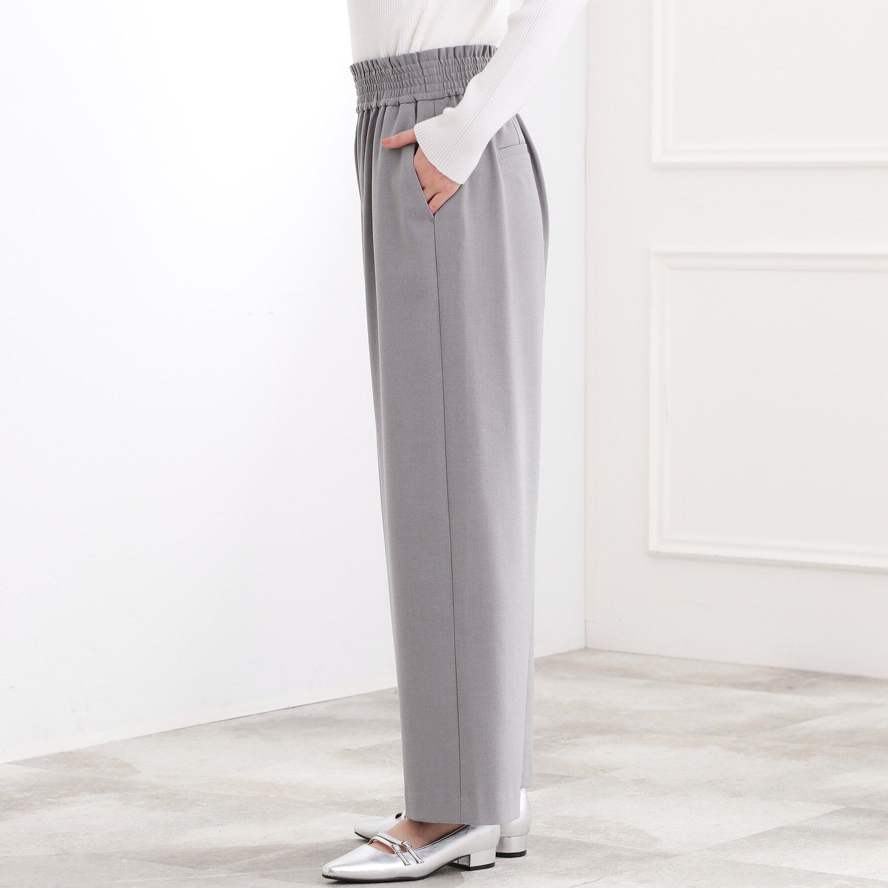 grove「きれい見えとイージーな着心地を両立した、ウエストシャーリング ワイドパンツ」|その他|