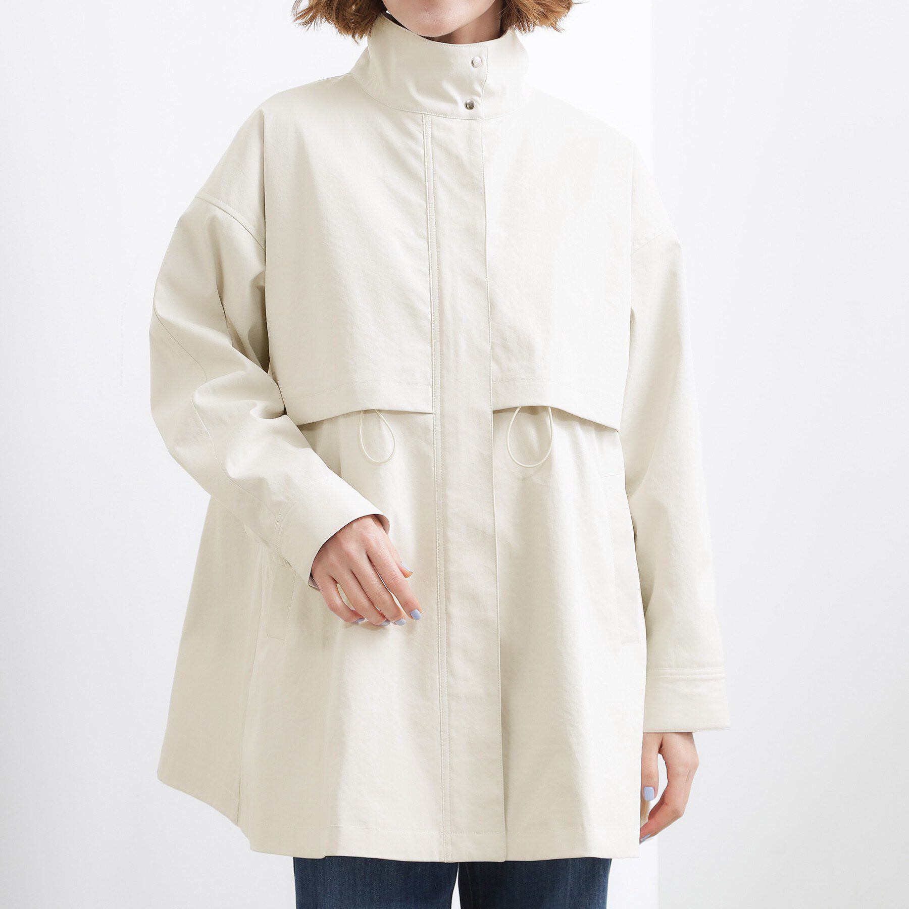 grove「【撥水／シルエット2WAY】羽織るだけでサマになる、スタンドネックテントラインコート」|その他|