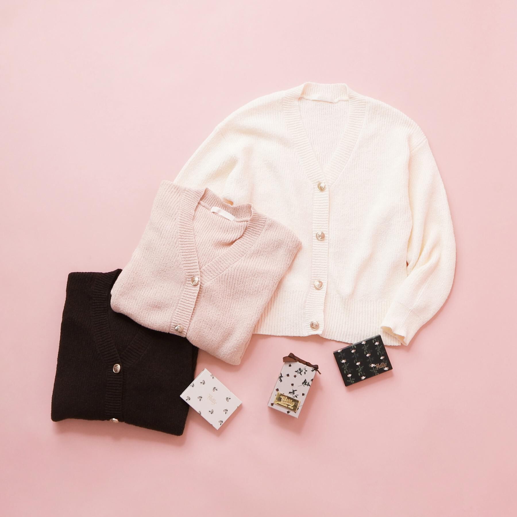 grove「【コラボITEM】Philly Chocolate ブークレカーディガン」|カーディガン|