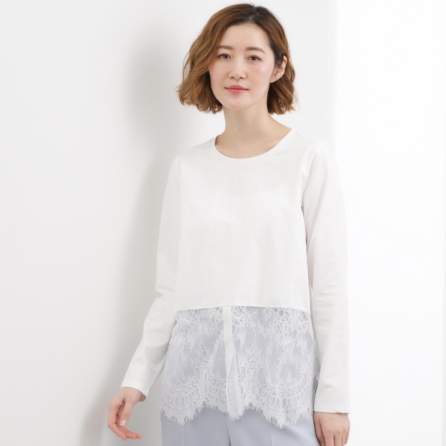 grove「裾アソートペプラムカットソー」|Tシャツ・カットソー|アイボリー(004)