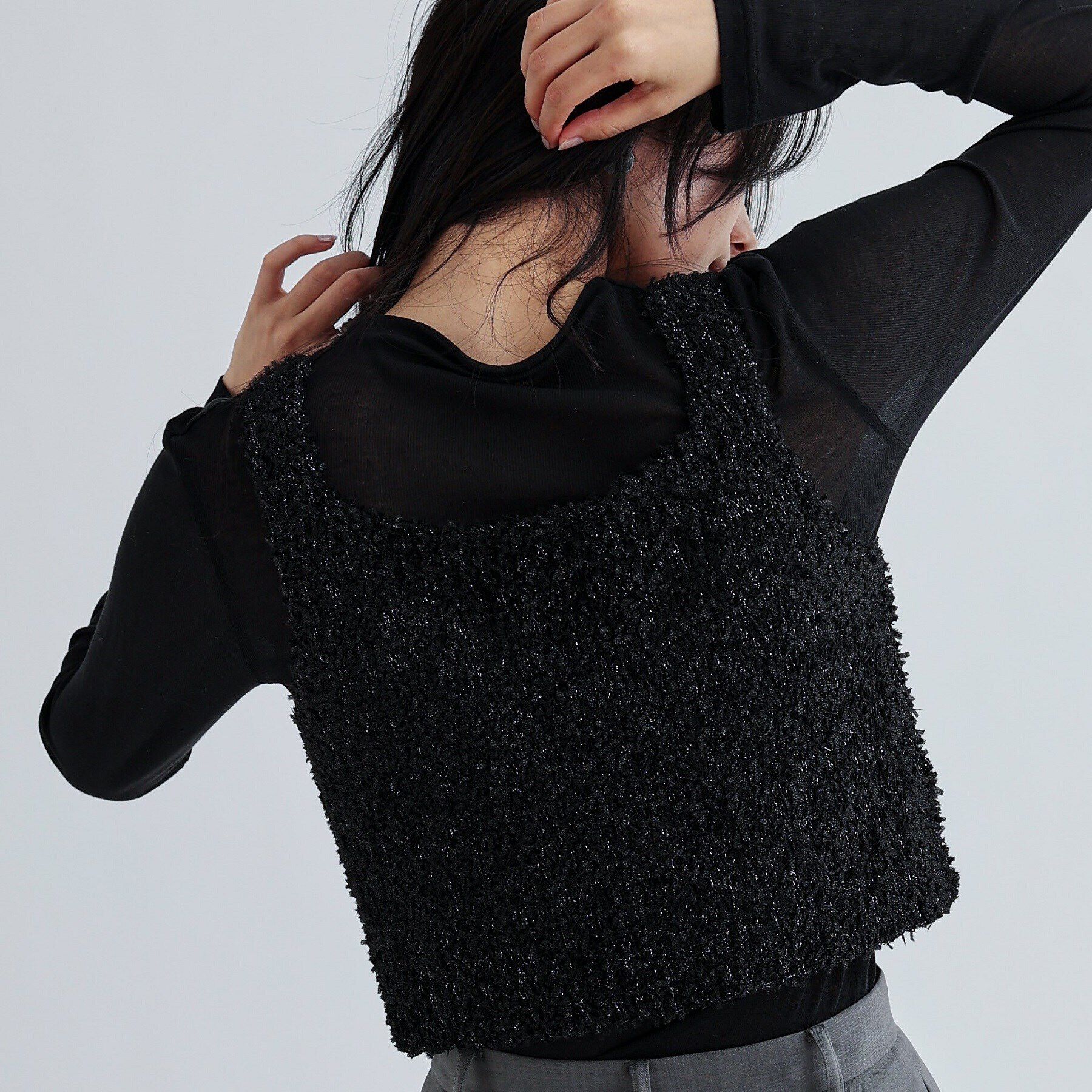 GALLEST「フェザーヤーンベスト」|ベスト・ジレ|ブラック(019)