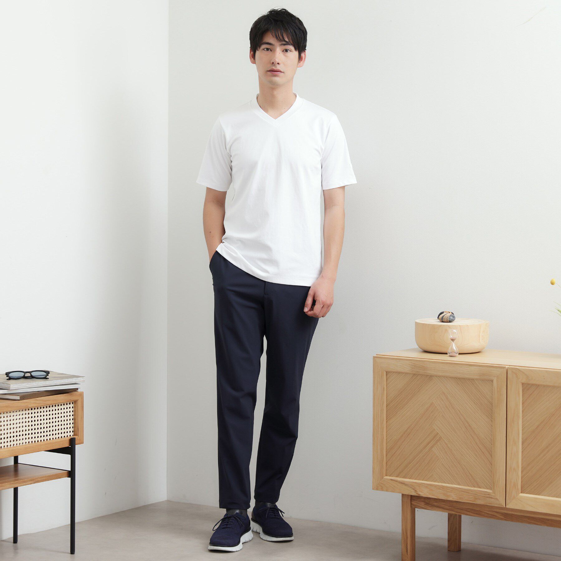 TAKEO KIKUCHI「テーラードジャージ Vネック」|Tシャツ・カットソー|