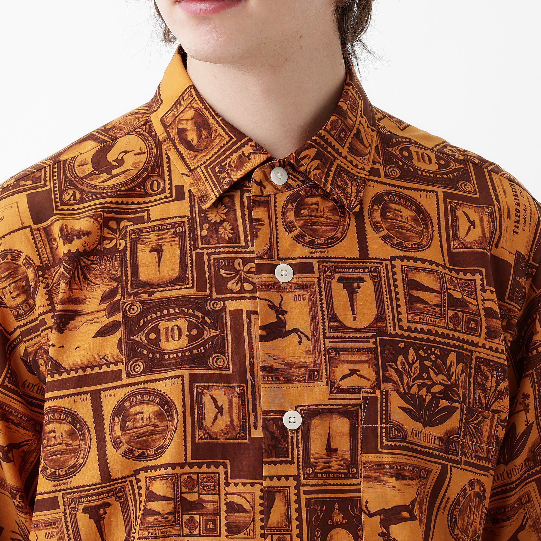 TAKEO KIKUCHI「【THE FLAGSHIP】アーカイブ切手柄半袖シャツ」|シャツ・ブラウス|