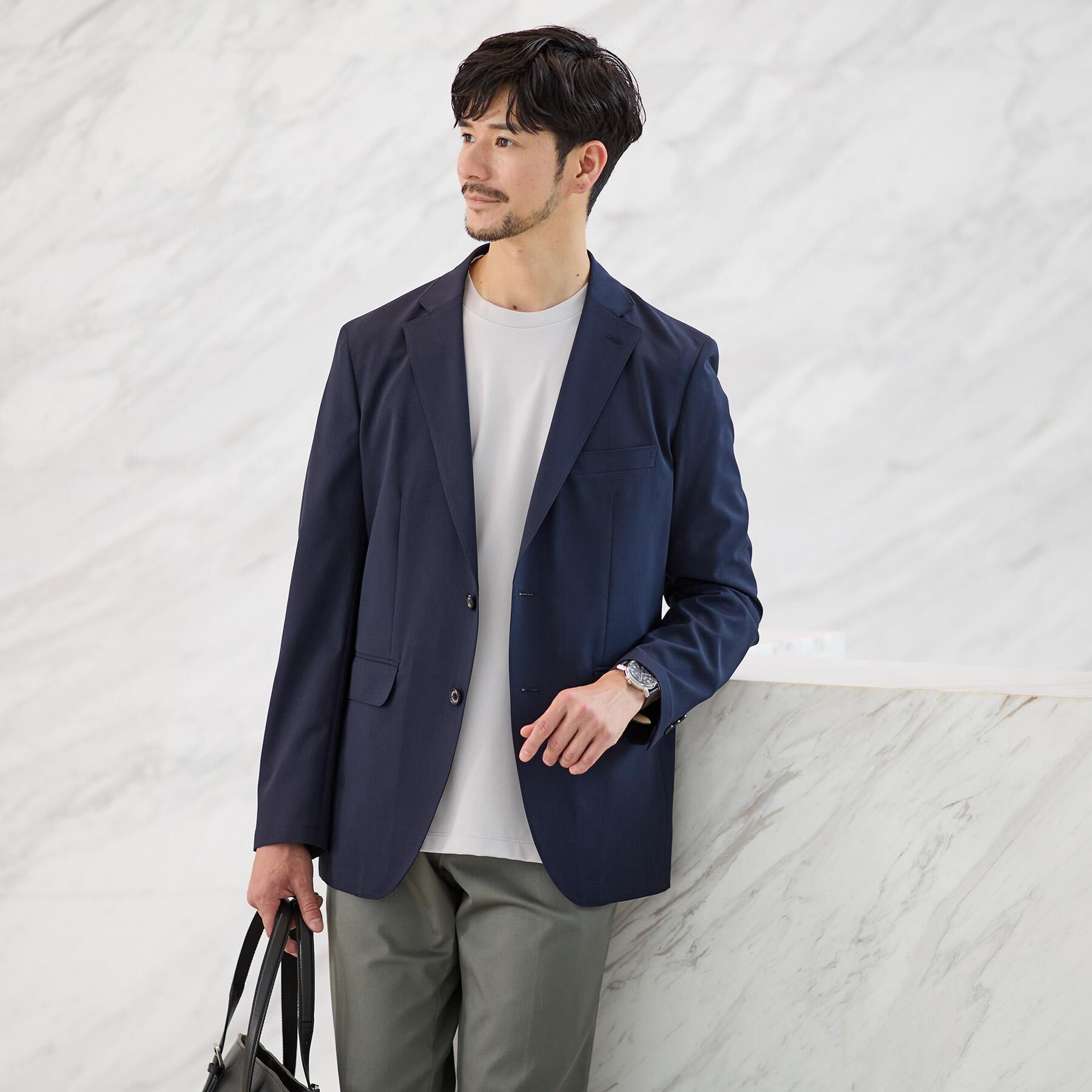 TAKEO KIKUCHI「【LIMITED】吸水速乾セットアップ／背抜きジャケット＆イージーパンツ」|スーツ|