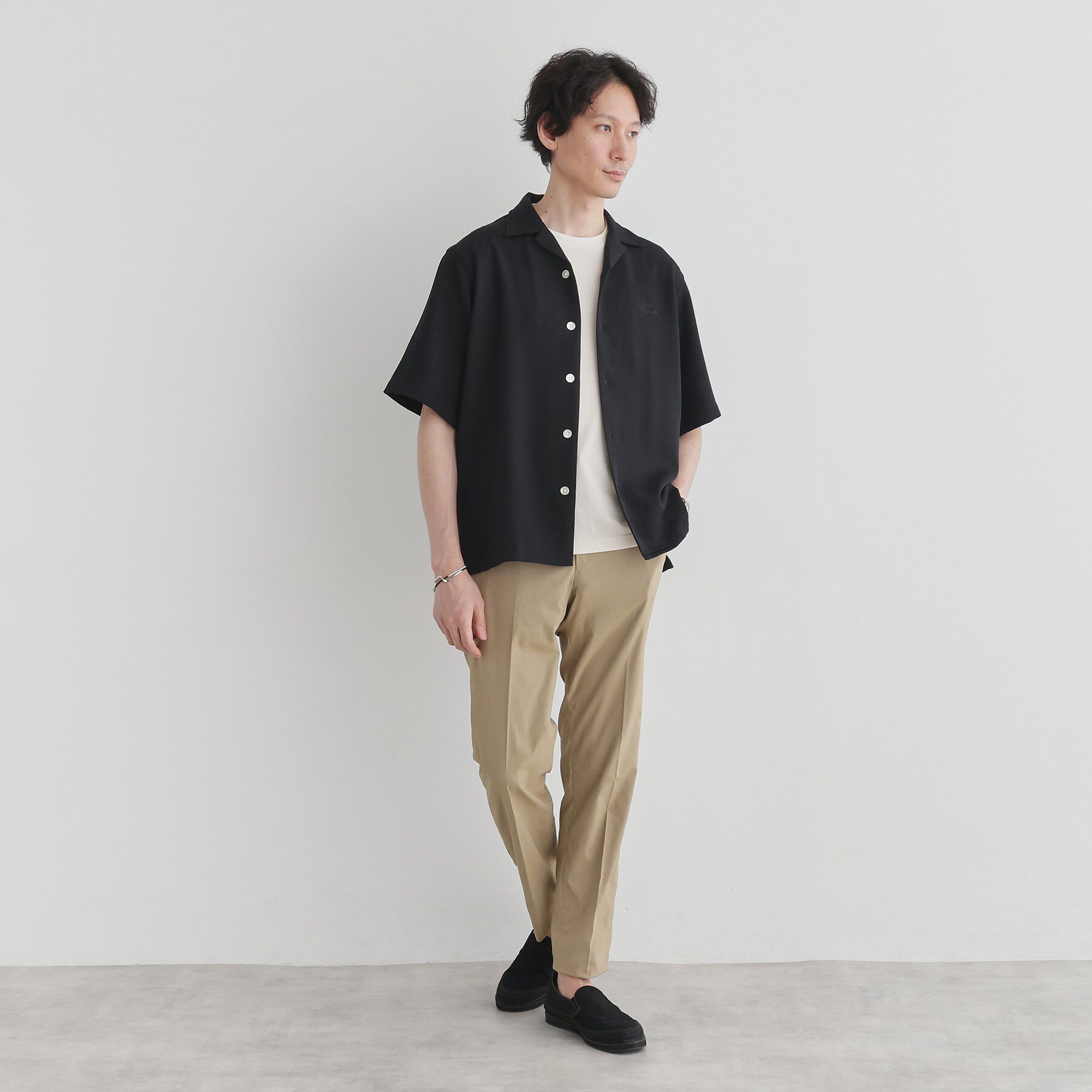 TAKEO KIKUCHI「【LIMITED】ハンドライティングロゴ 1ポイントジャージ半袖シャツ」|シャツ・ブラウス|