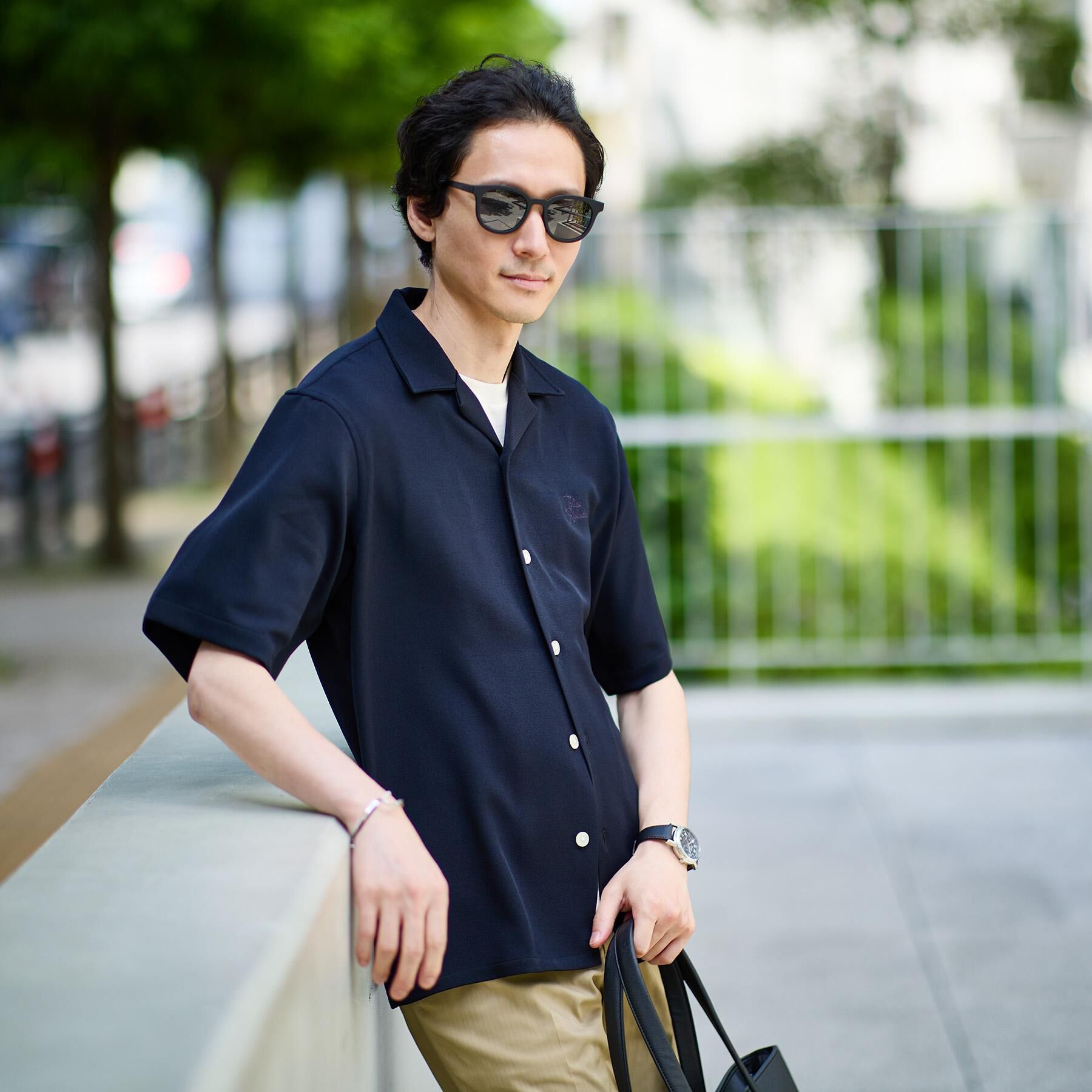 TAKEO KIKUCHI「【LIMITED】ハンドライティングロゴ 1ポイントジャージ半袖シャツ」|シャツ・ブラウス|