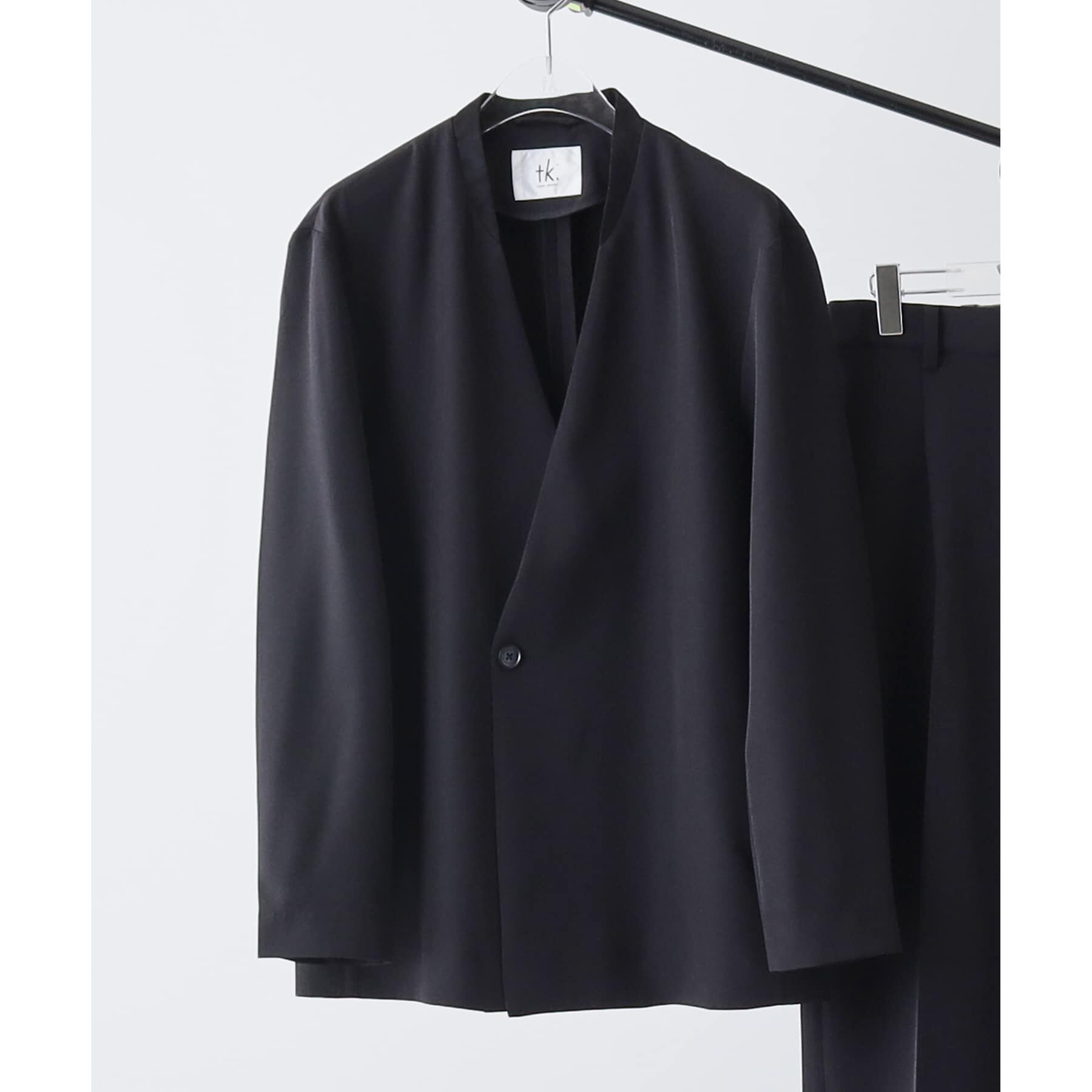 tk.TAKEO KIKUCHI「360度ストレッチノーカラージャケット（セットアップ対応）」|ノーカラージャケット|