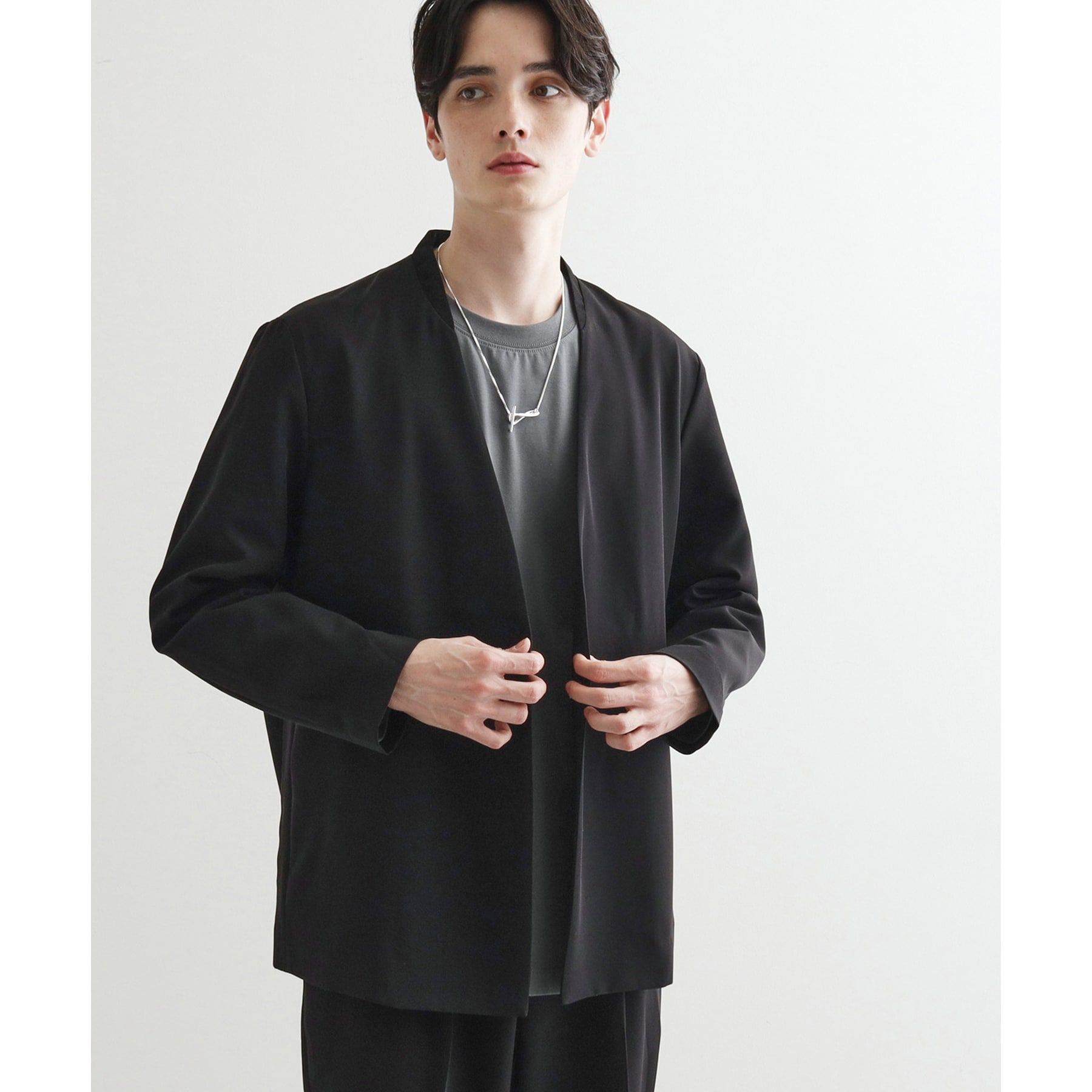 tk.TAKEO KIKUCHI「360度ストレッチノーカラージャケット（セットアップ対応）」|ノーカラージャケット|