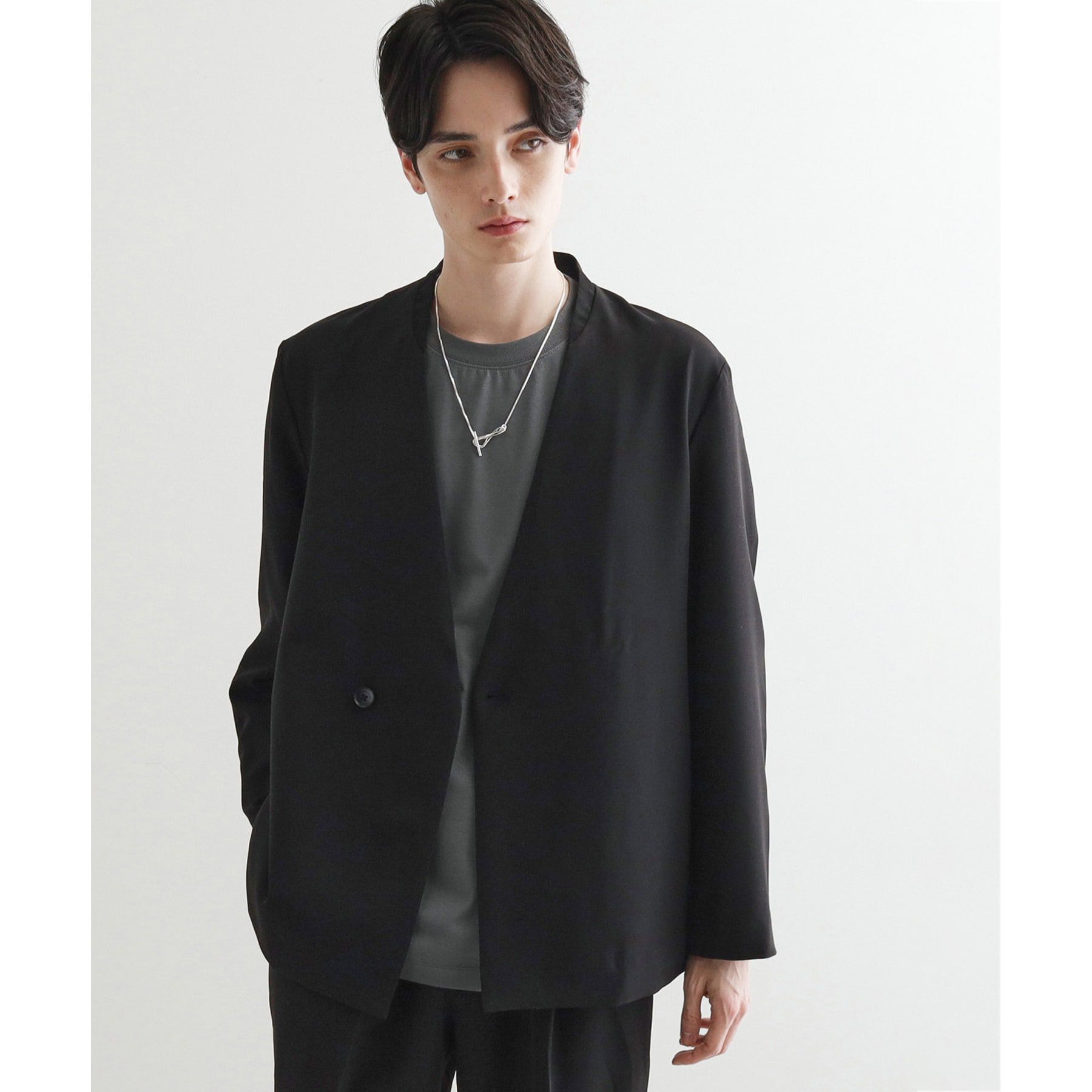 tk.TAKEO KIKUCHI「360度ストレッチノーカラージャケット（セットアップ対応）」|ノーカラージャケット|