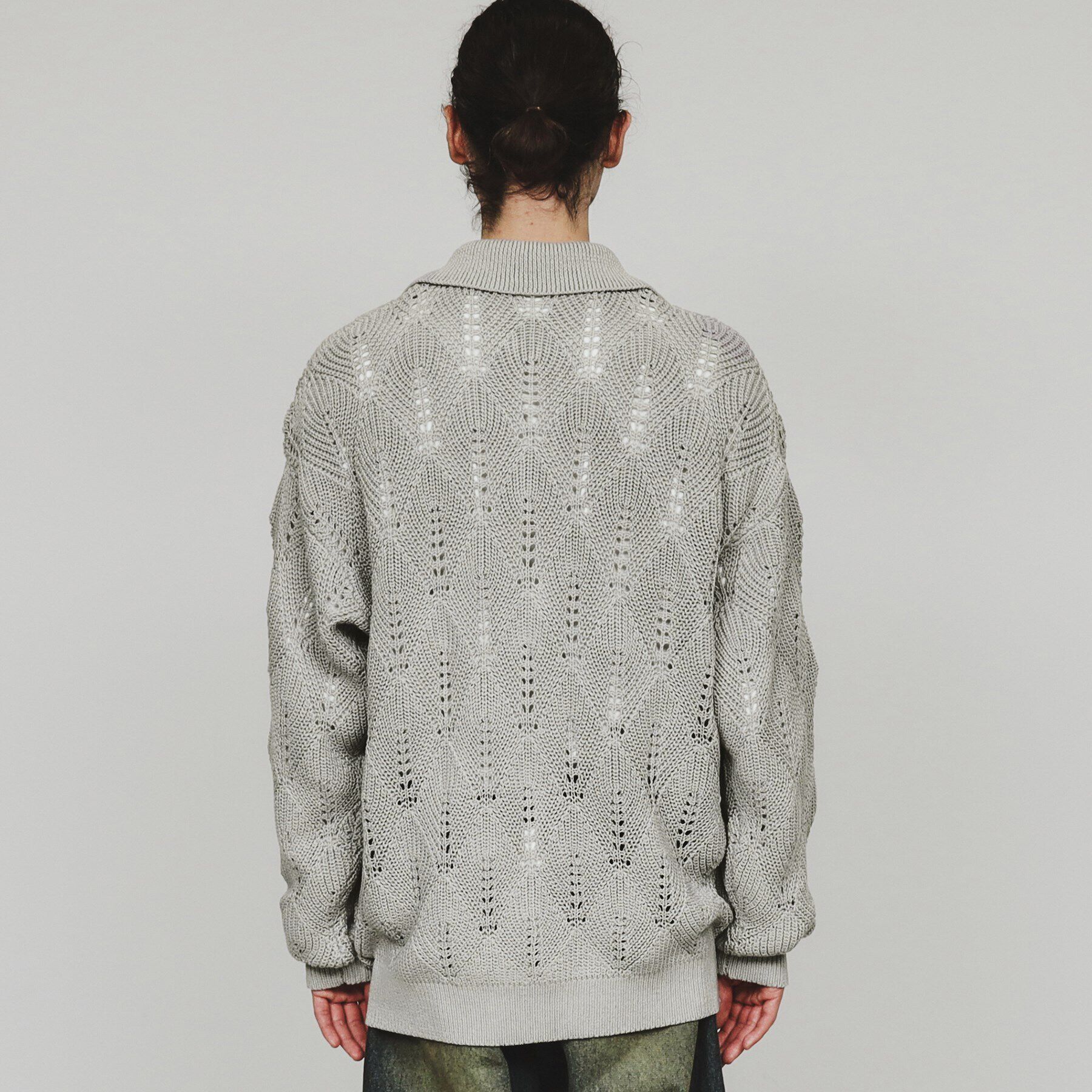 tk.TAKEO KIKUCHI「リーフジャカードニットシャツポロ」|カーディガン|