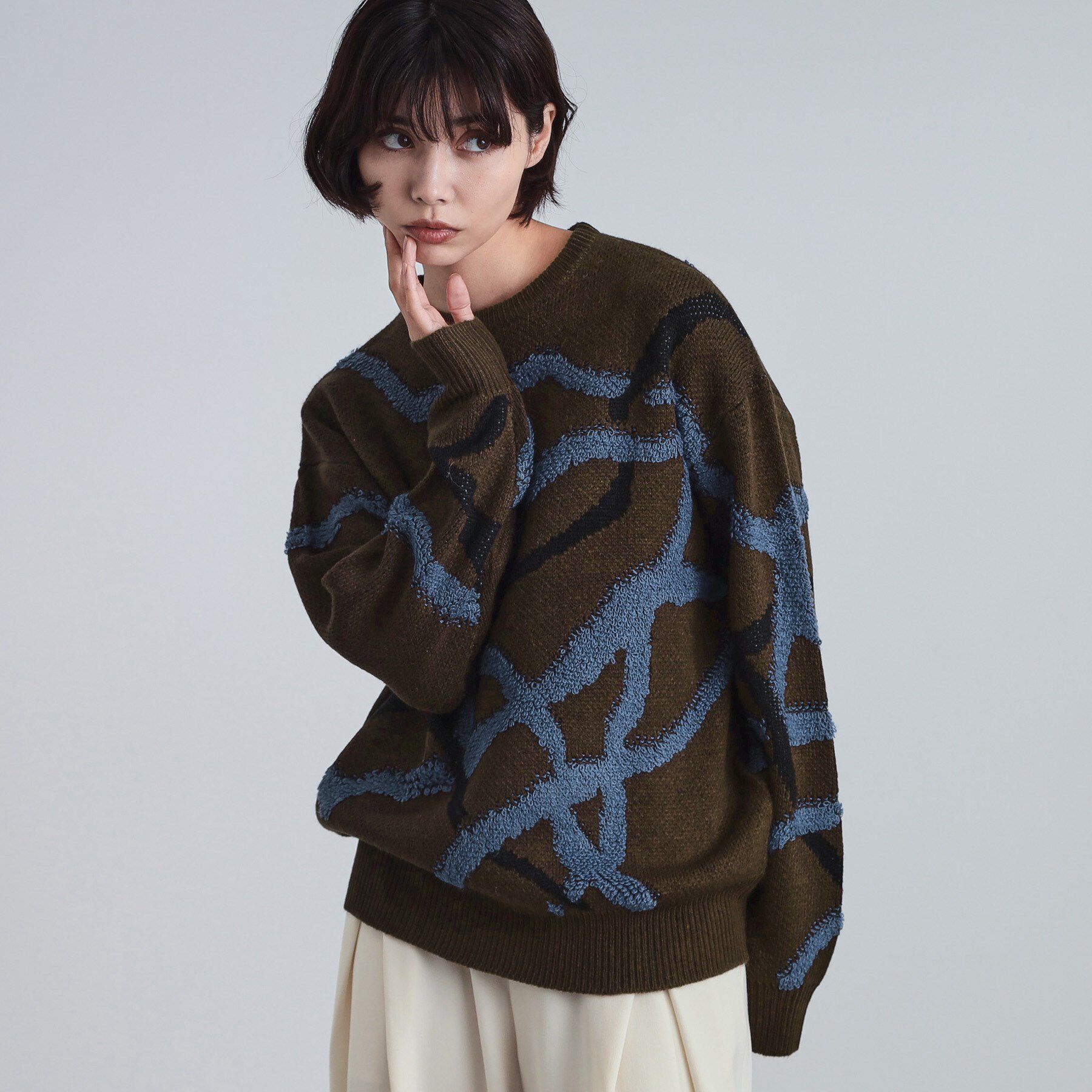 tk.TAKEO KIKUCHI「サガララインアートニットプルオーバー」|ニット・セーター|