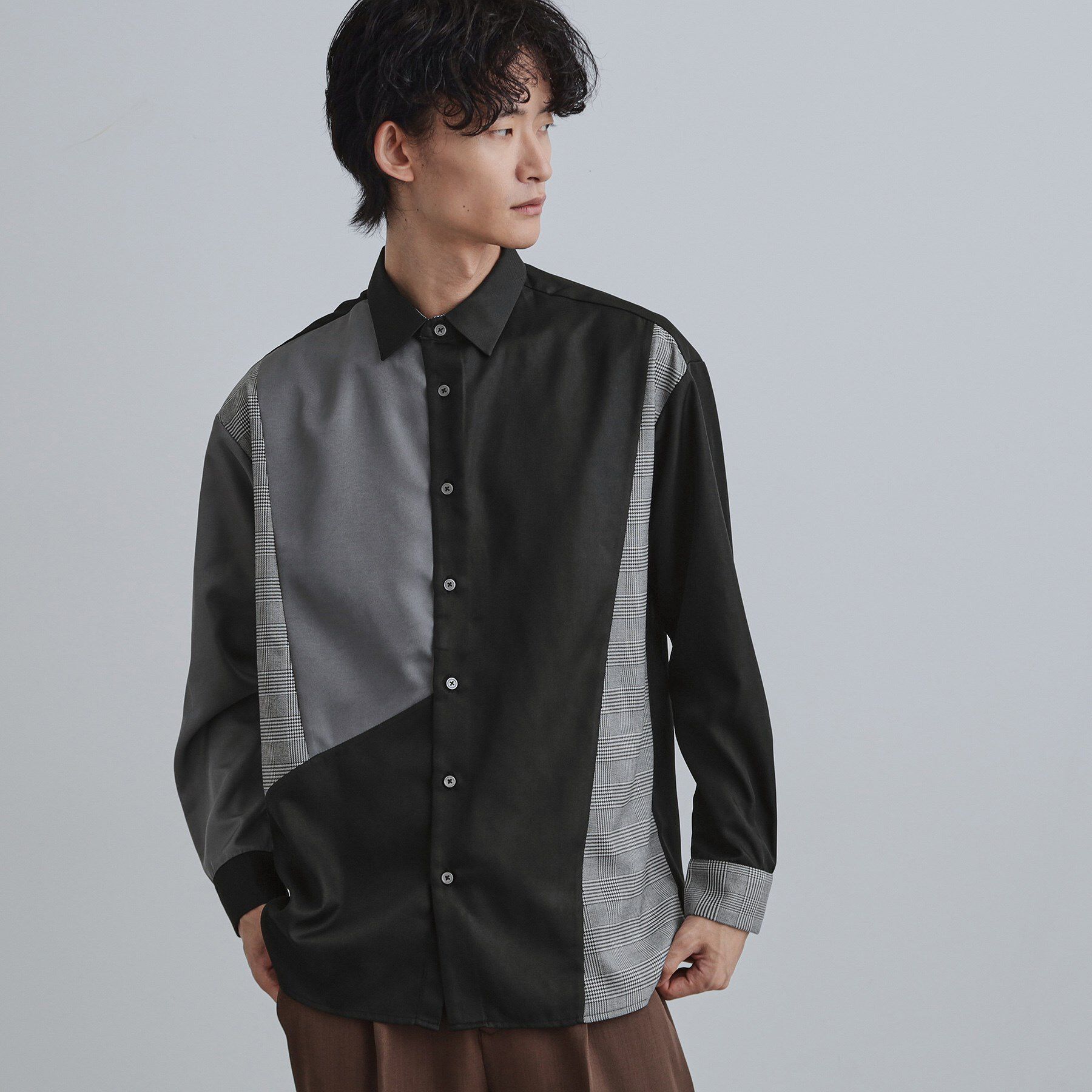 tk.TAKEO KIKUCHI「グレンチェック切替シャツ」|シャツ・ブラウス|