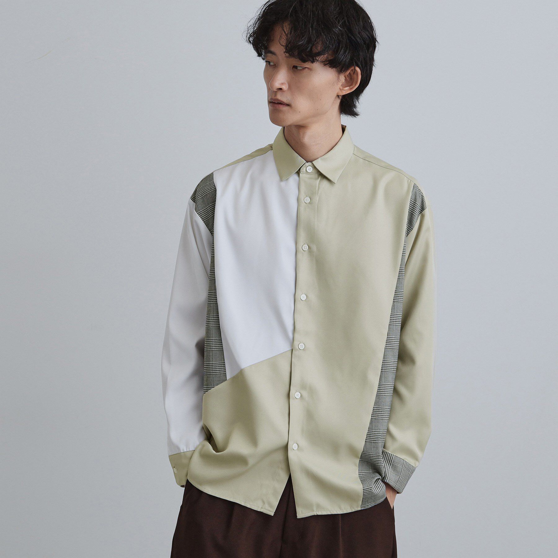 tk.TAKEO KIKUCHI「グレンチェック切替シャツ」|シャツ・ブラウス|