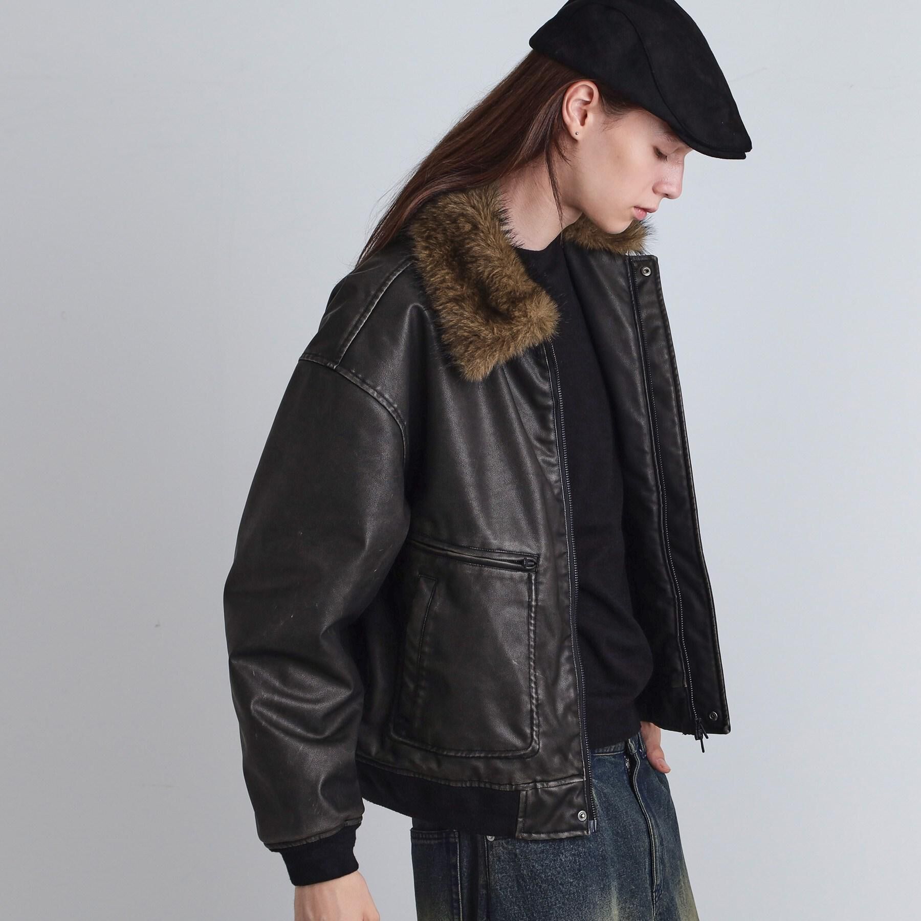 tk.TAKEO KIKUCHI「ヴィンテージライク衿フェイクファーブルゾン」|ブルゾン・スタジャン|