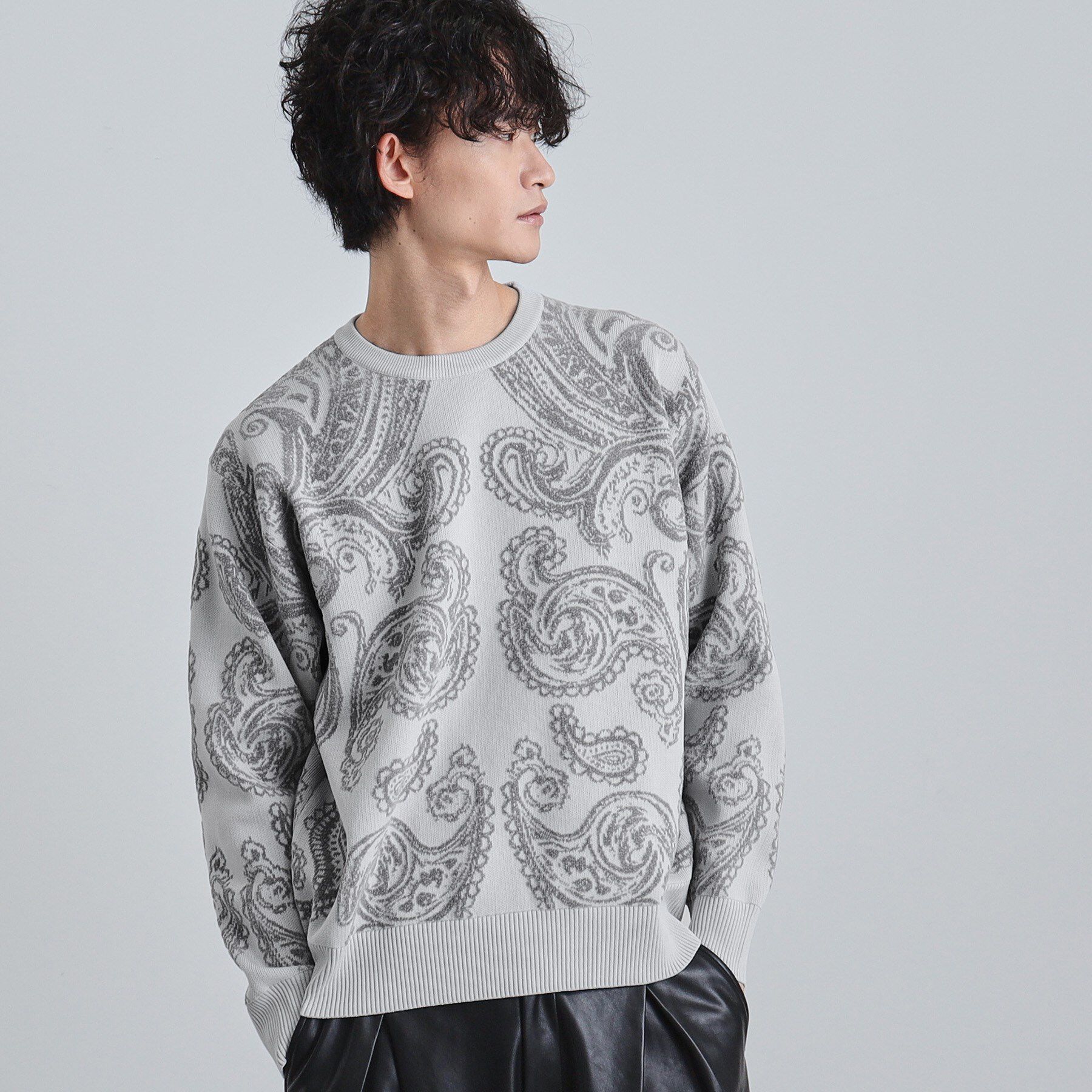 tk.TAKEO KIKUCHI「【洗える】ペイズリーニットプルオーバー」|ニット・セーター|