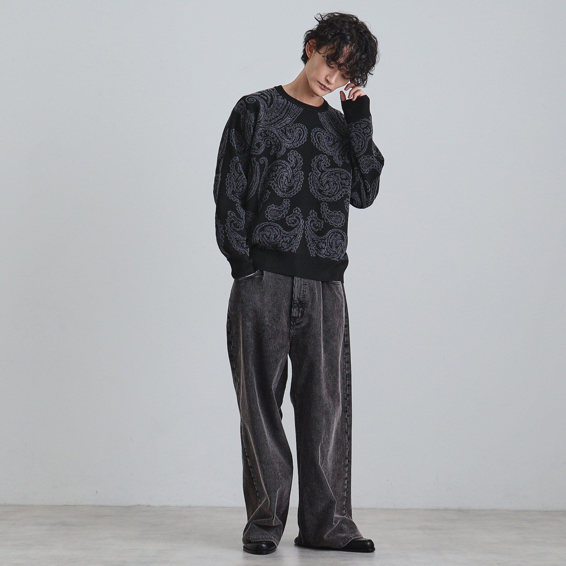 tk.TAKEO KIKUCHI「【洗える】ペイズリーニットプルオーバー」|ニット・セーター|