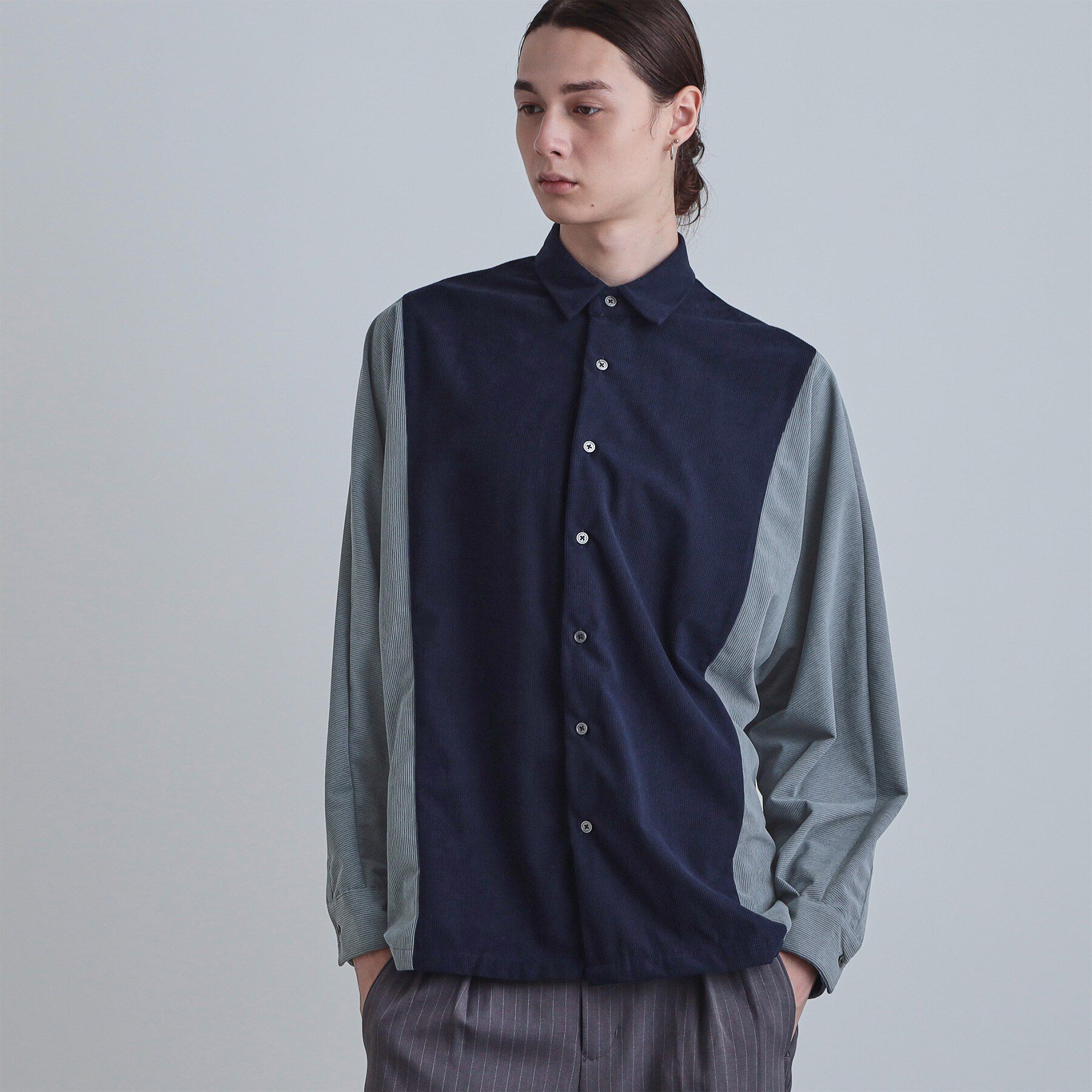 tk.TAKEO KIKUCHI「コーデュロイドルマンシャツ」|シャツ・ブラウス|ネイビー(094)
