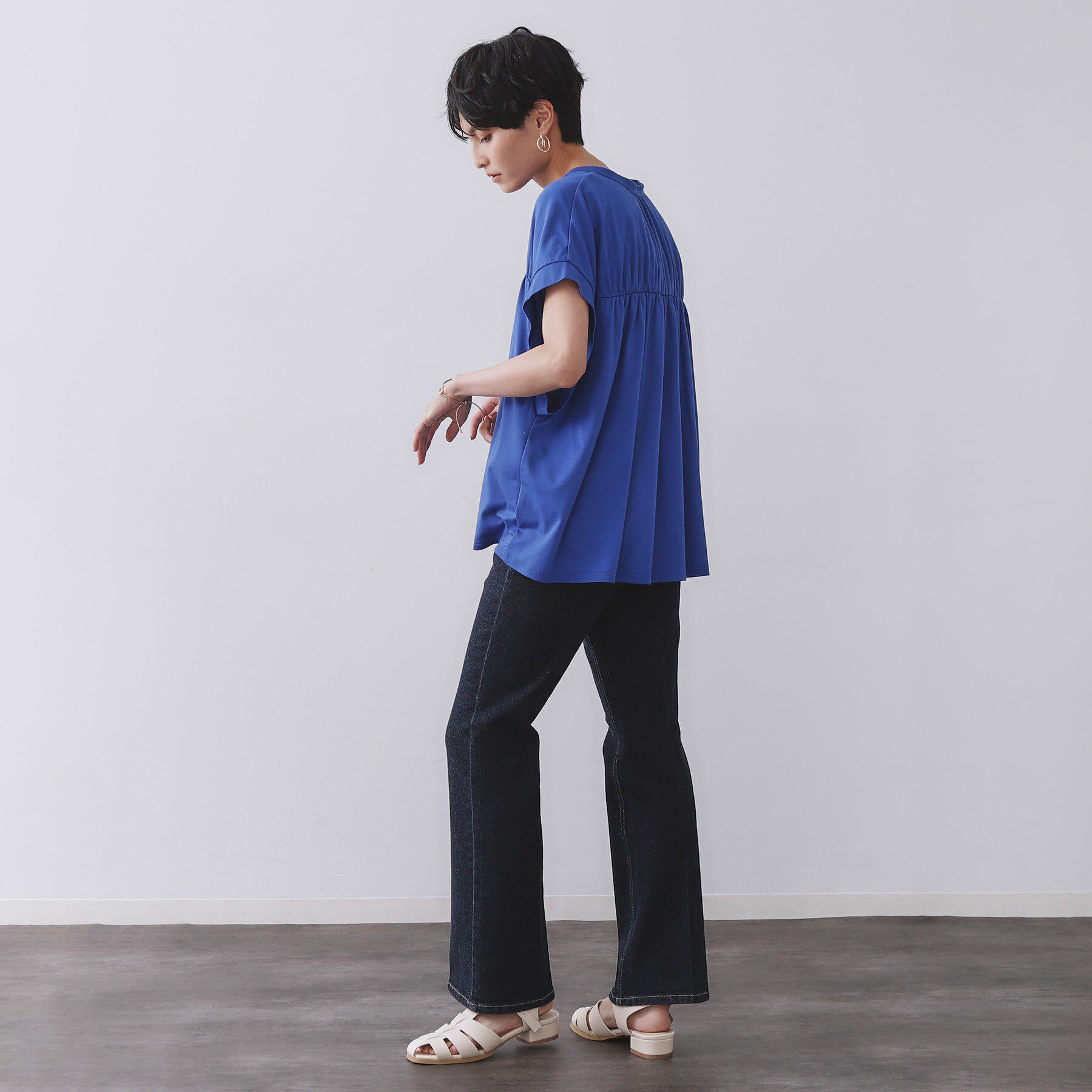 OPAQUE.CLIP「《SS-LLサイズ》ストレッチセミフレアデニム【洗濯機洗い可】」|デニム|