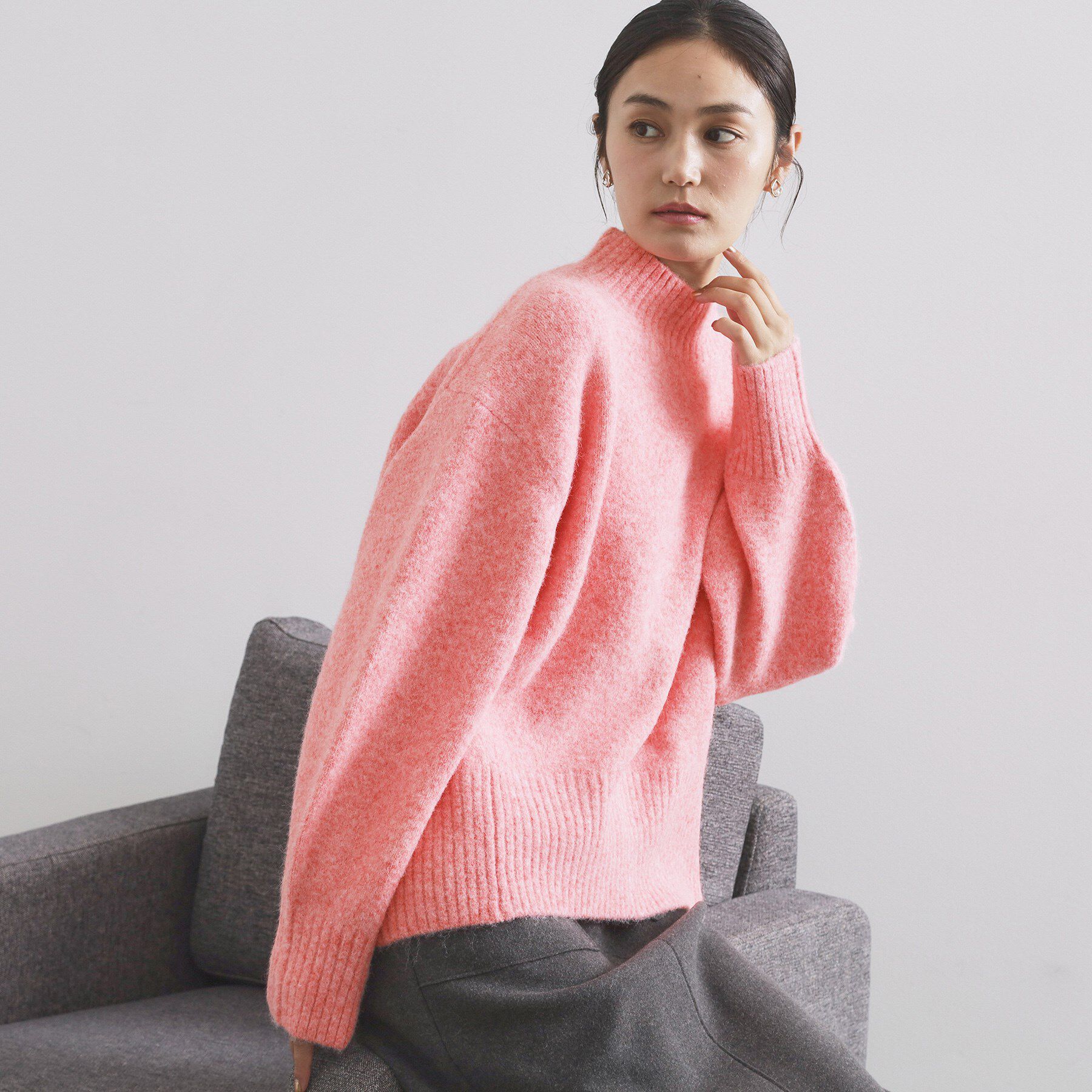 OPAQUE.CLIP「ふわふわハイネックニット【洗濯機OK】」|ニット・セーター|