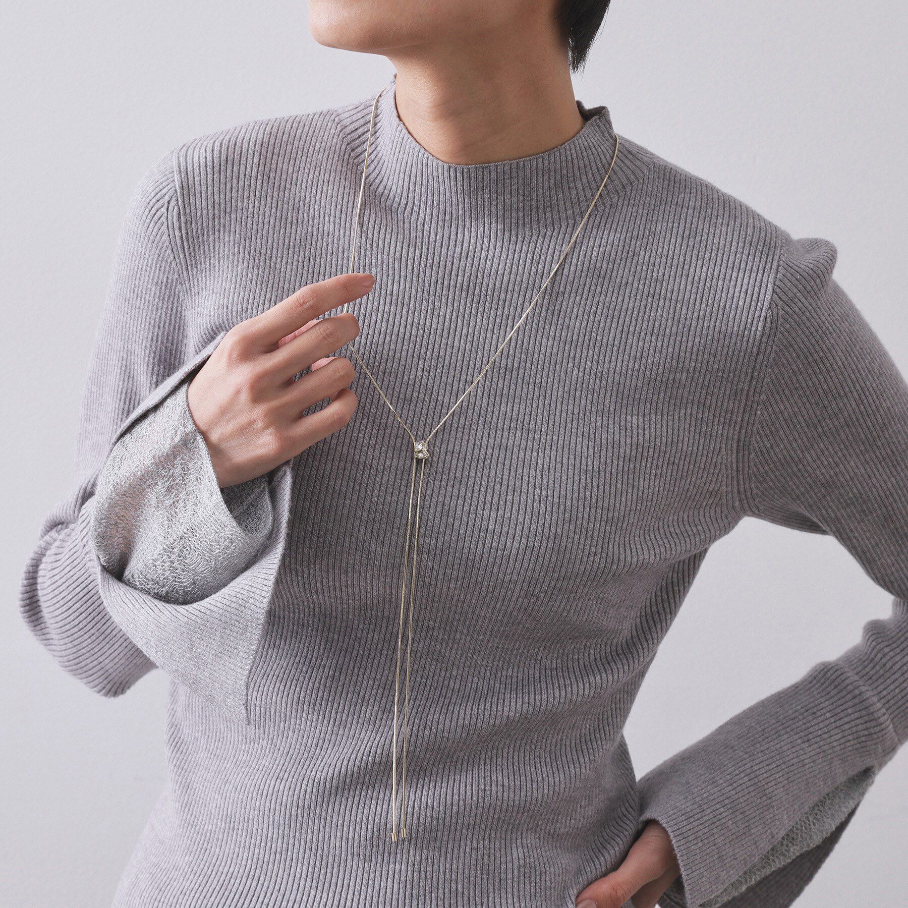 OPAQUE.CLIP「ビジューWスライドネックレス」|ネックレス|