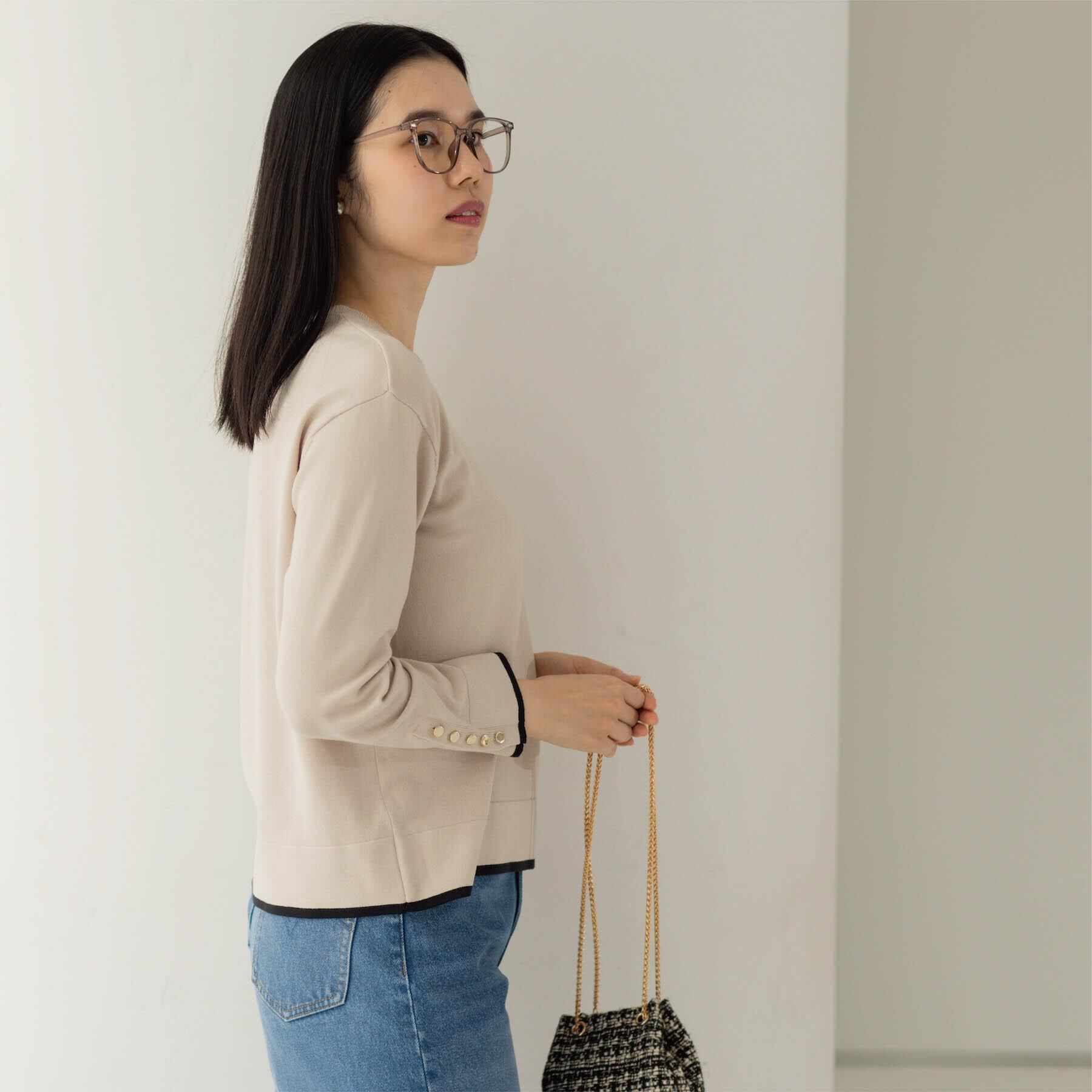 OPAQUE.CLIP「金ボタン使いリラクシーニット【洗濯機OK】」|ニット・セーター|