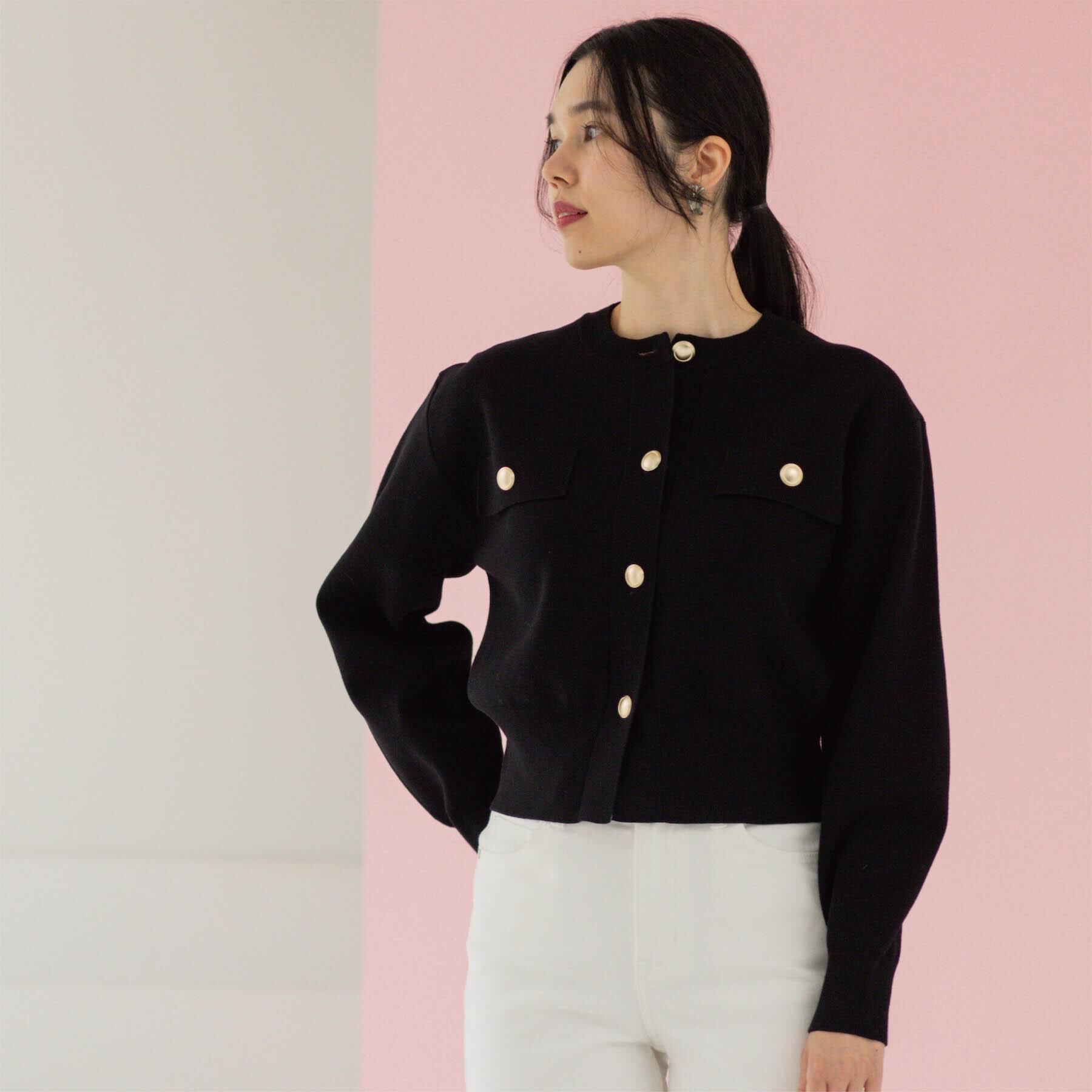 OPAQUE.CLIP「フラップポケット金ボタンニットカーディガン【洗濯機OK】」|カーディガン|