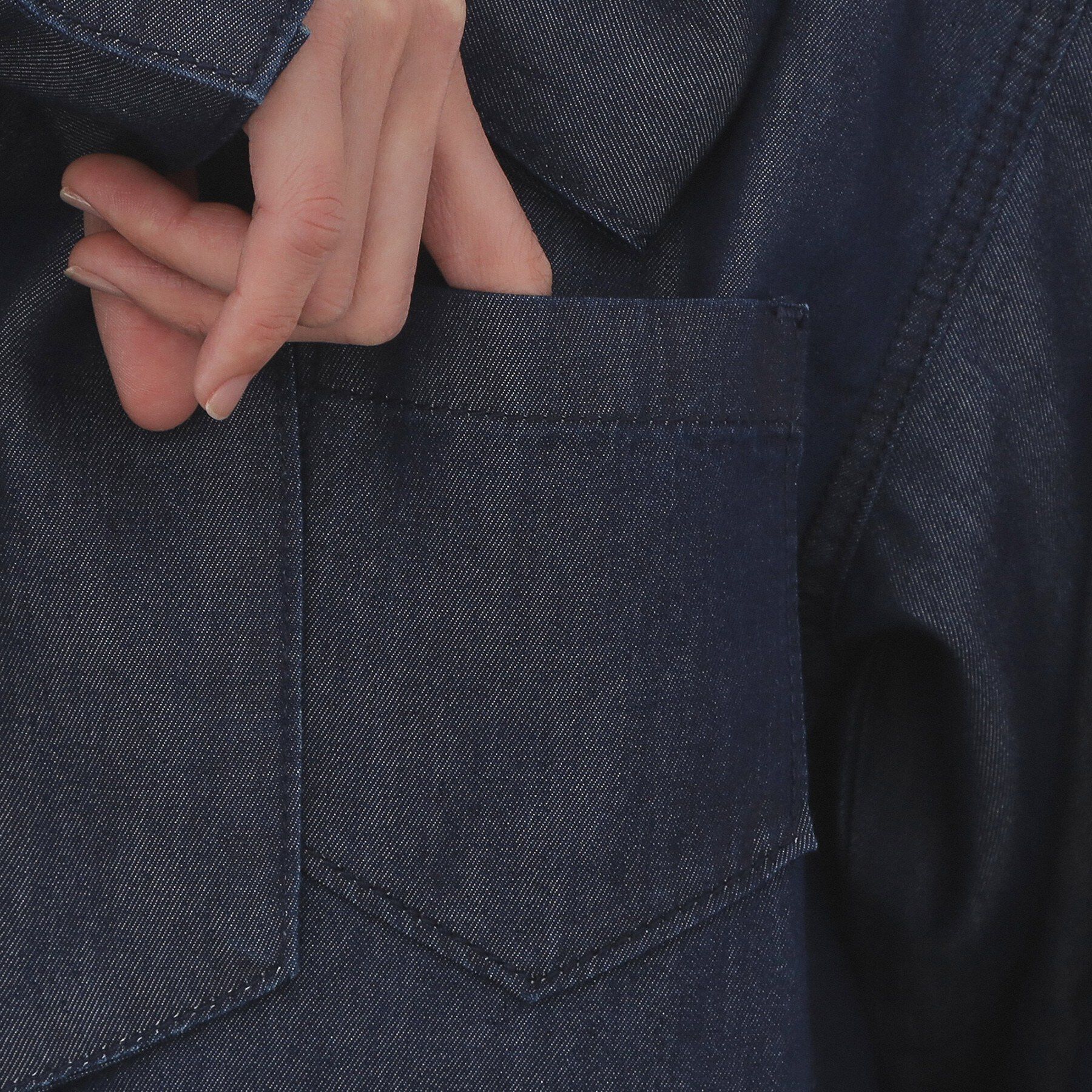 OPAQUE.CLIP「セルロース混デニムボウタイブラウス【洗濯機OK】」|シャツ・ブラウス|