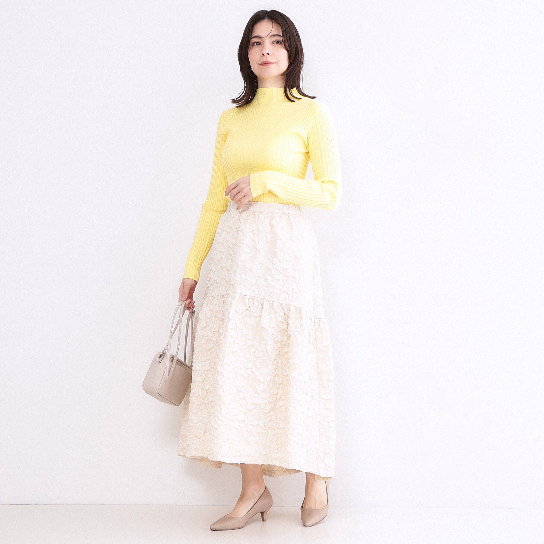 OPAQUE.CLIP「ランダムリブハイネックニット【洗濯機OK】」|ニット・セーター|