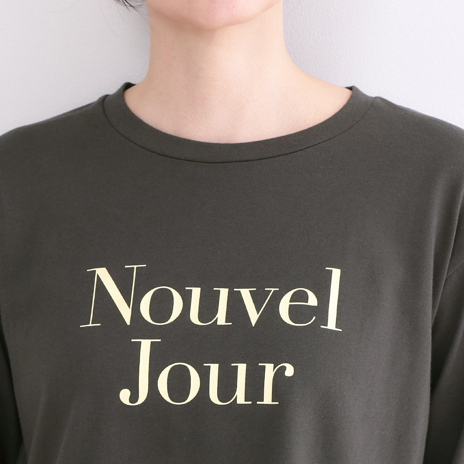 OPAQUE.CLIP「ロゴプリントロングTシャツ【洗濯機OK】」|Tシャツ・カットソー|