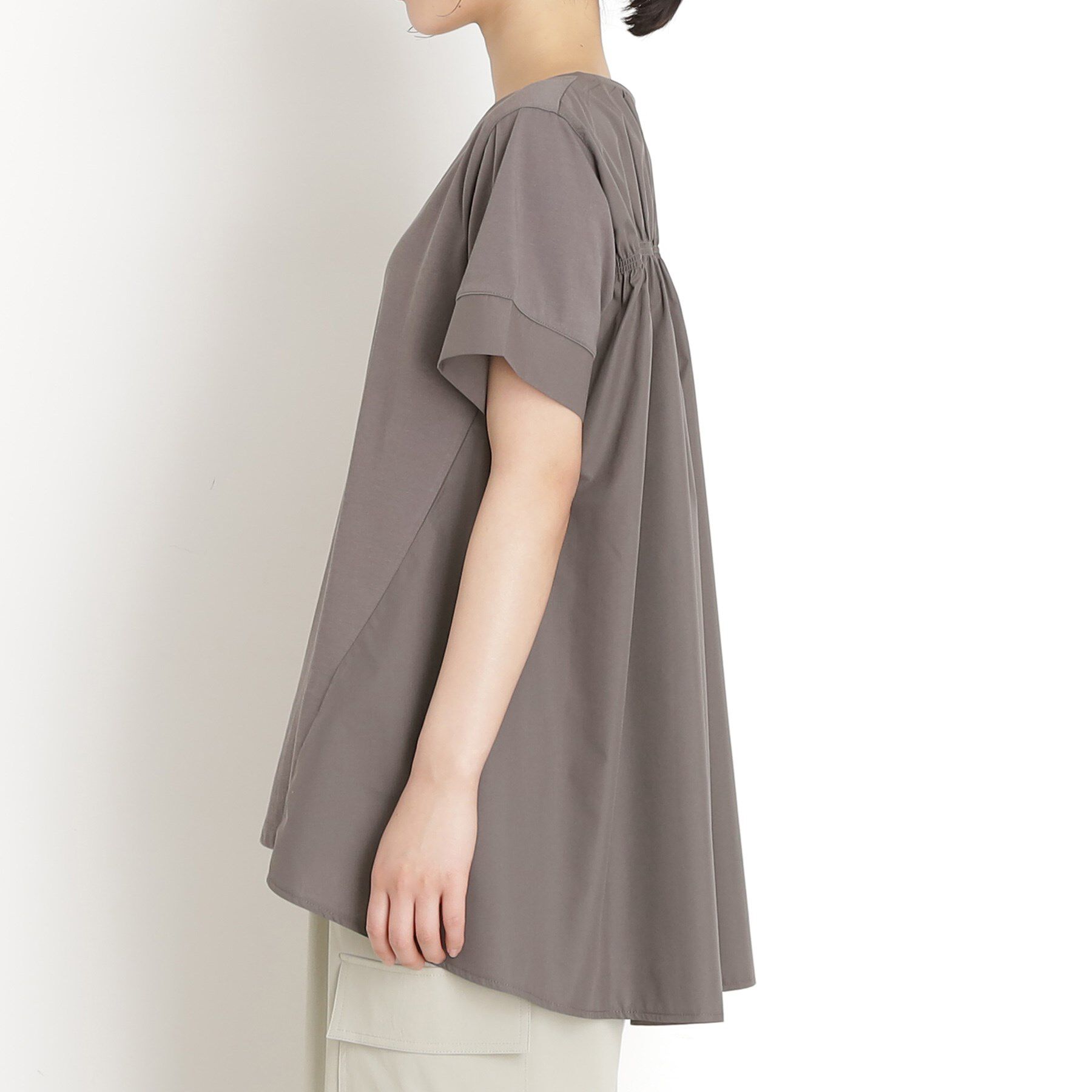 THE SHOP TK「切替バックギャザーチュニック【洗濯機OK/接触冷感/UV】」|チュニック|