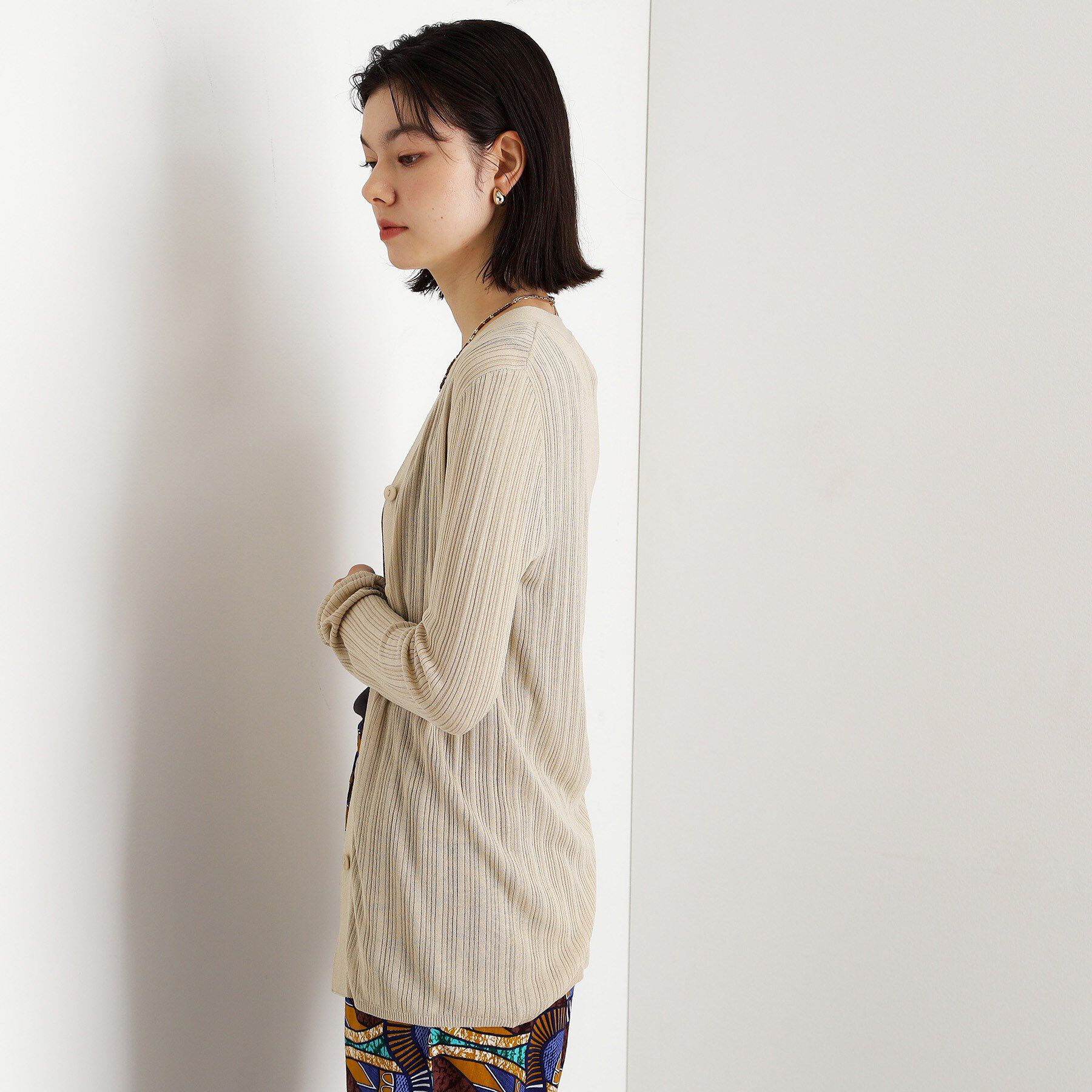 THE SHOP TK「ランダムリブカーディガン【洗濯機OK】」|カーディガン|