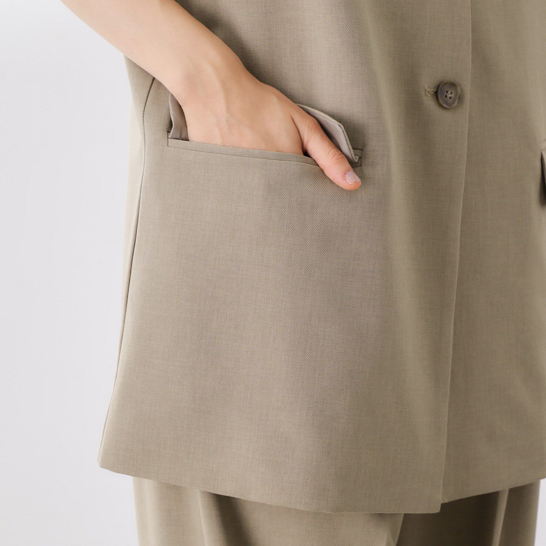 THE SHOP TK「ノーカラージレ【セットアップ可/洗濯機OK】」|ベスト・ジレ|