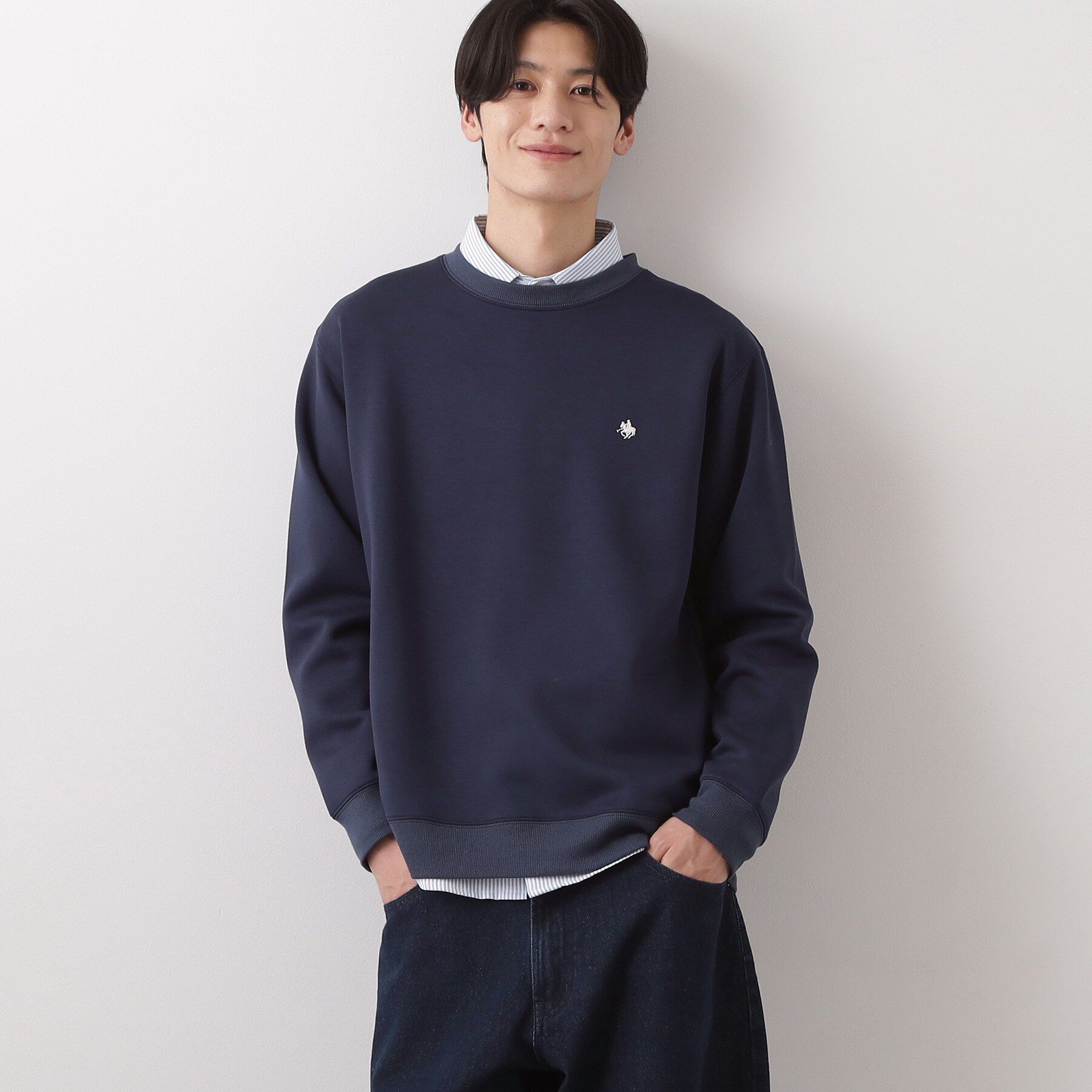 THE SHOP TK「POLO BCS ダンボールスウェット」|パーカー|ネイビー(094)