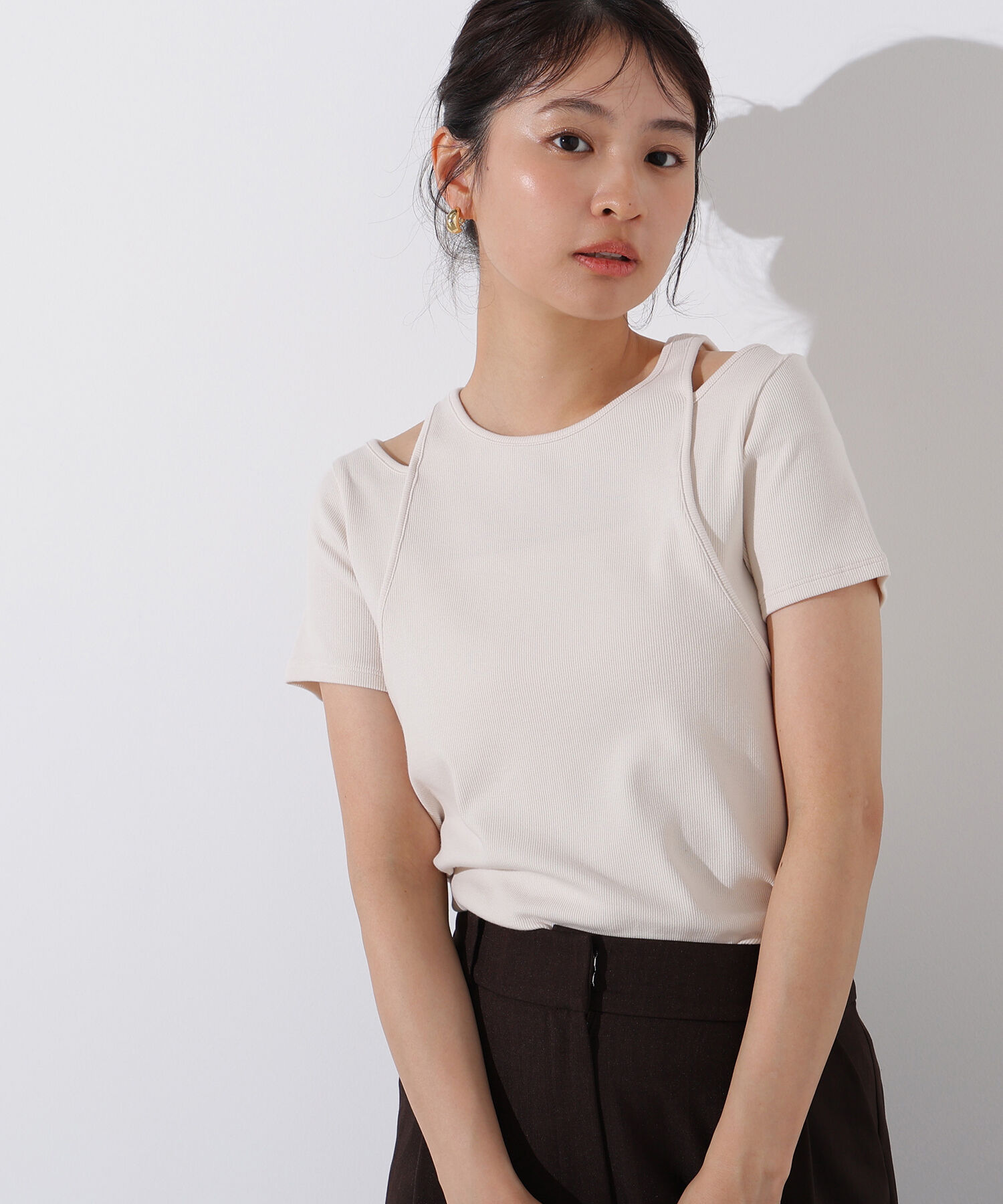  「タンクレイヤード風カットソー」|Tシャツ・カットソー|オフ1