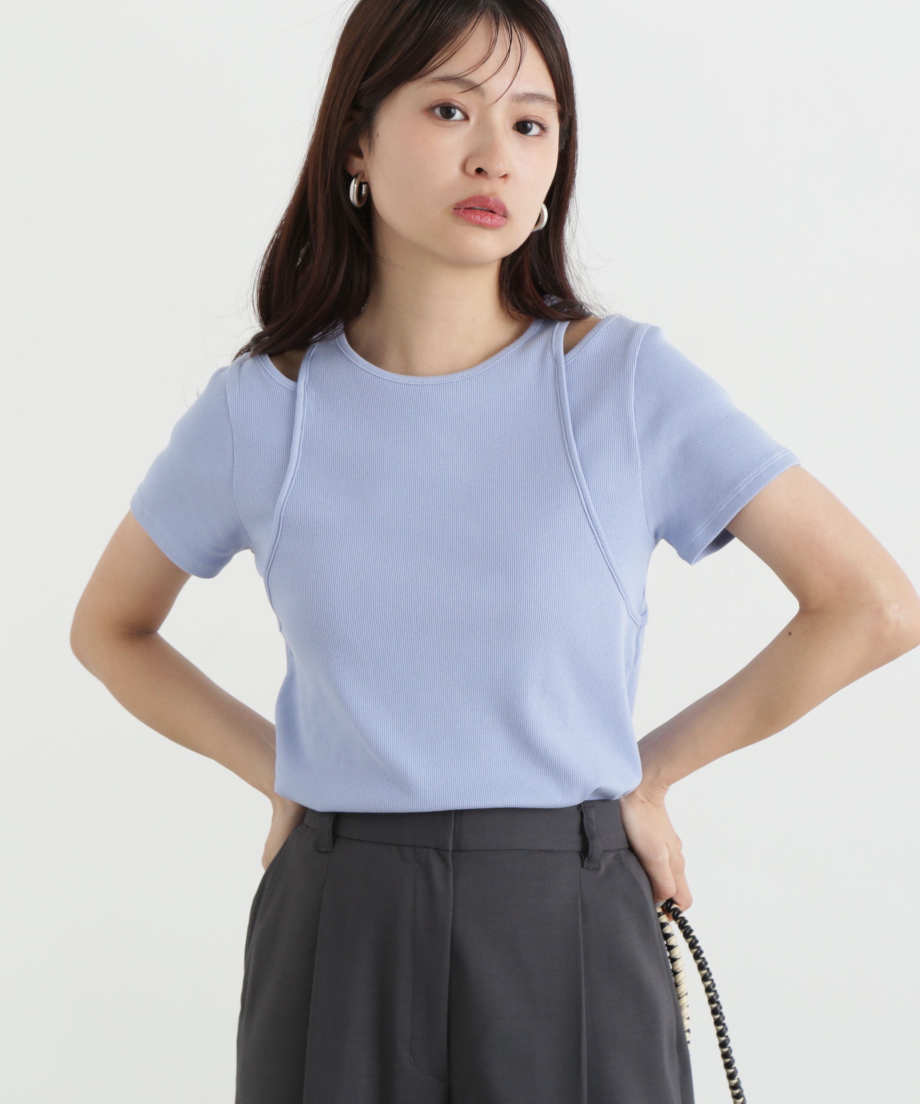  「タンクレイヤード風カットソー」|Tシャツ・カットソー|