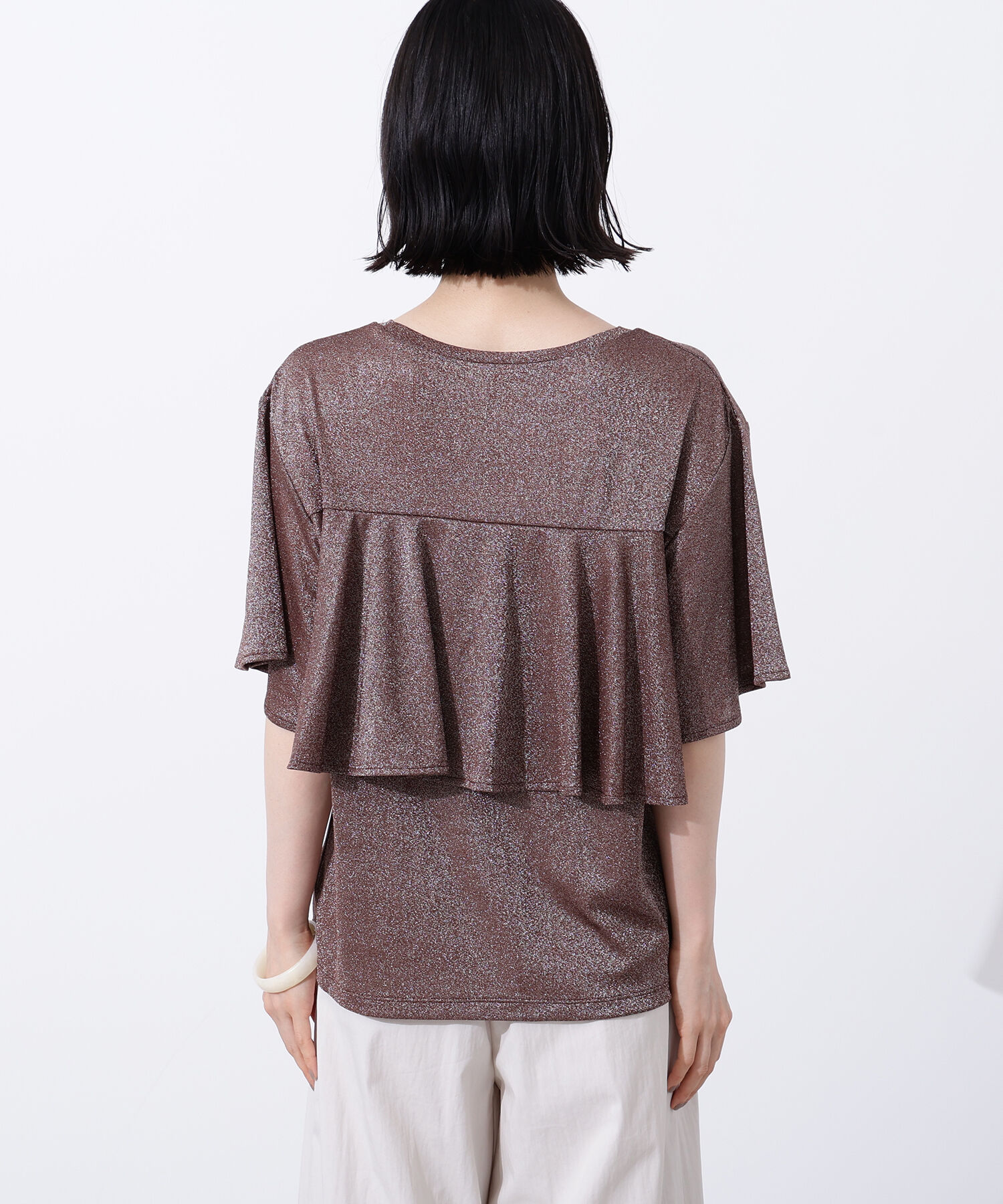  「ラメドレープカットソー」|Tシャツ・カットソー|