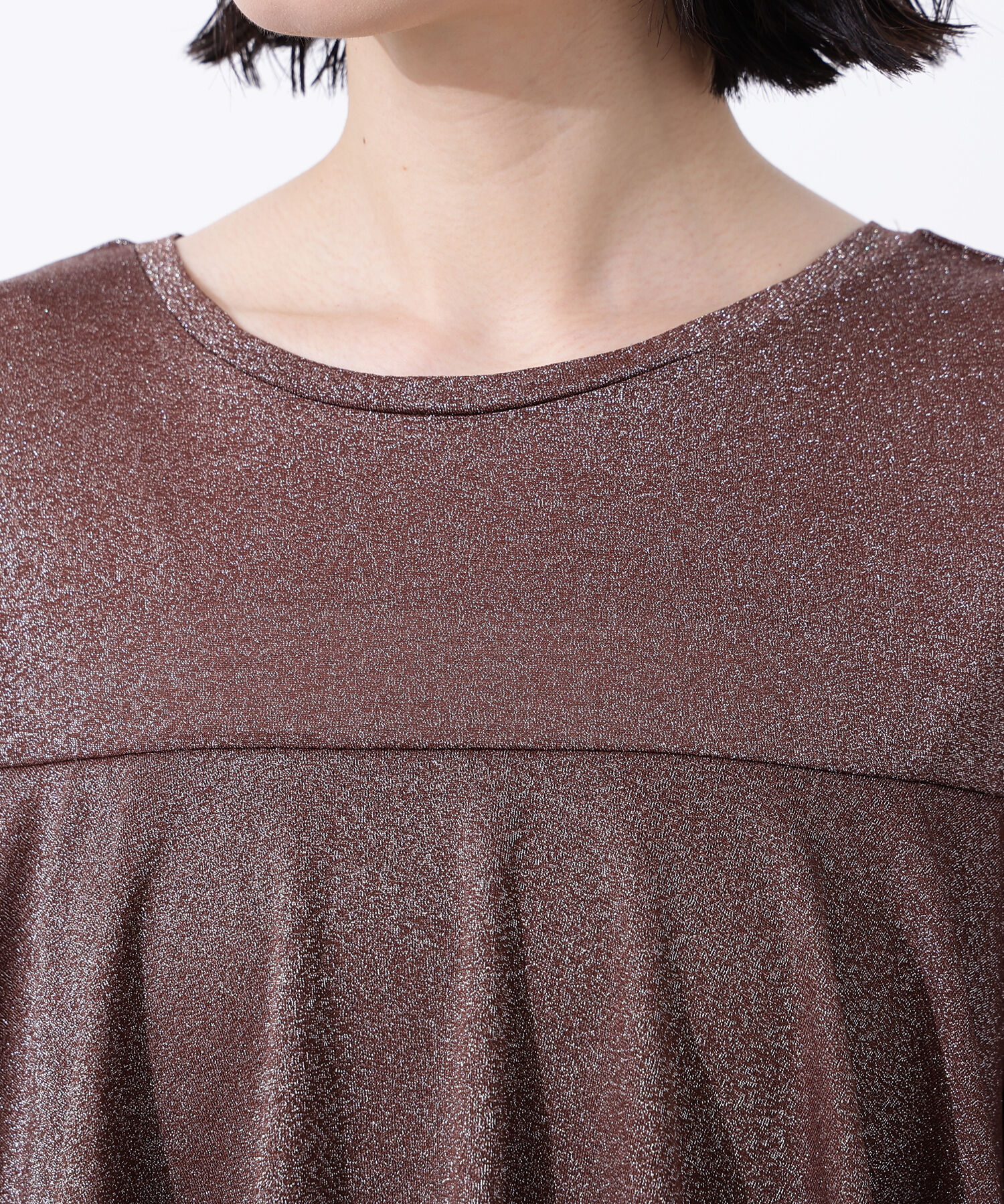  「ラメドレープカットソー」|Tシャツ・カットソー|