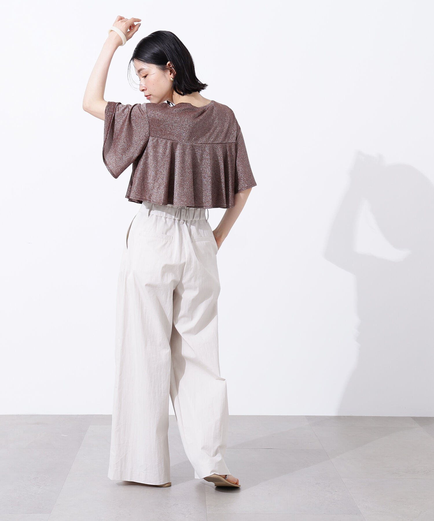  「ラメドレープカットソー」|Tシャツ・カットソー|