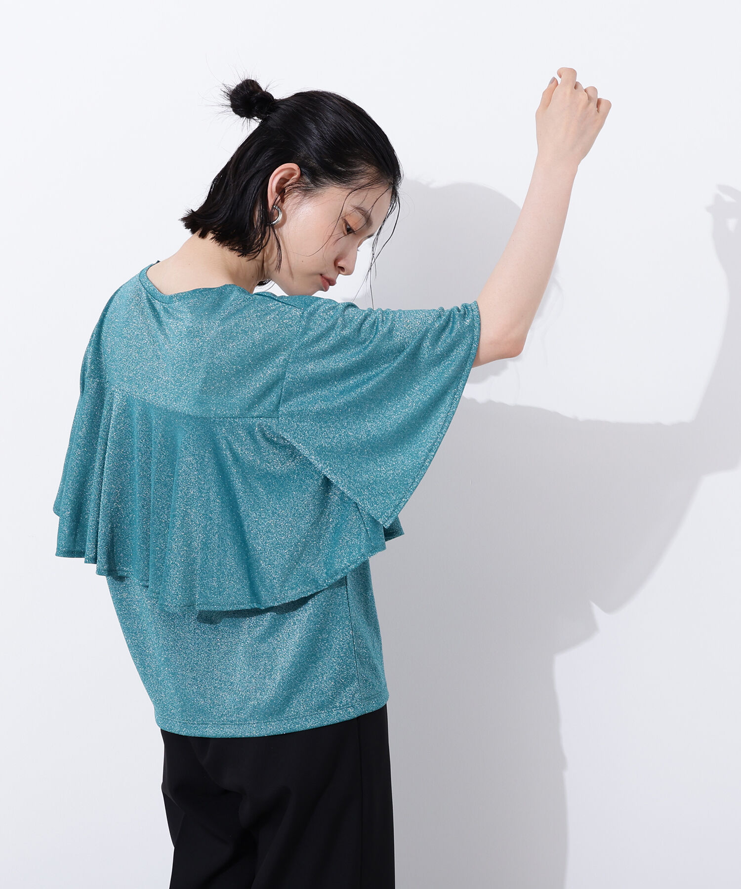  「ラメドレープカットソー」|Tシャツ・カットソー|