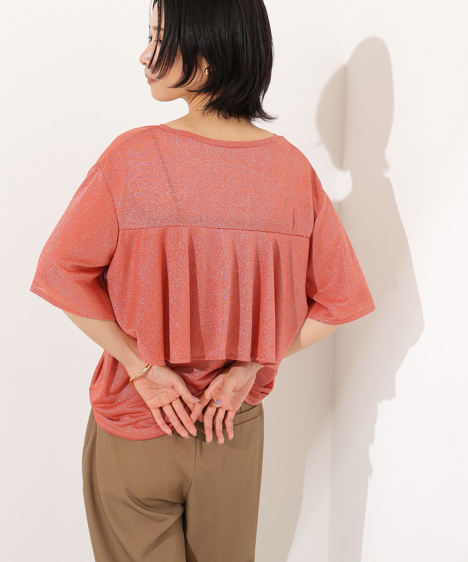  「ラメドレープカットソー」|Tシャツ・カットソー|