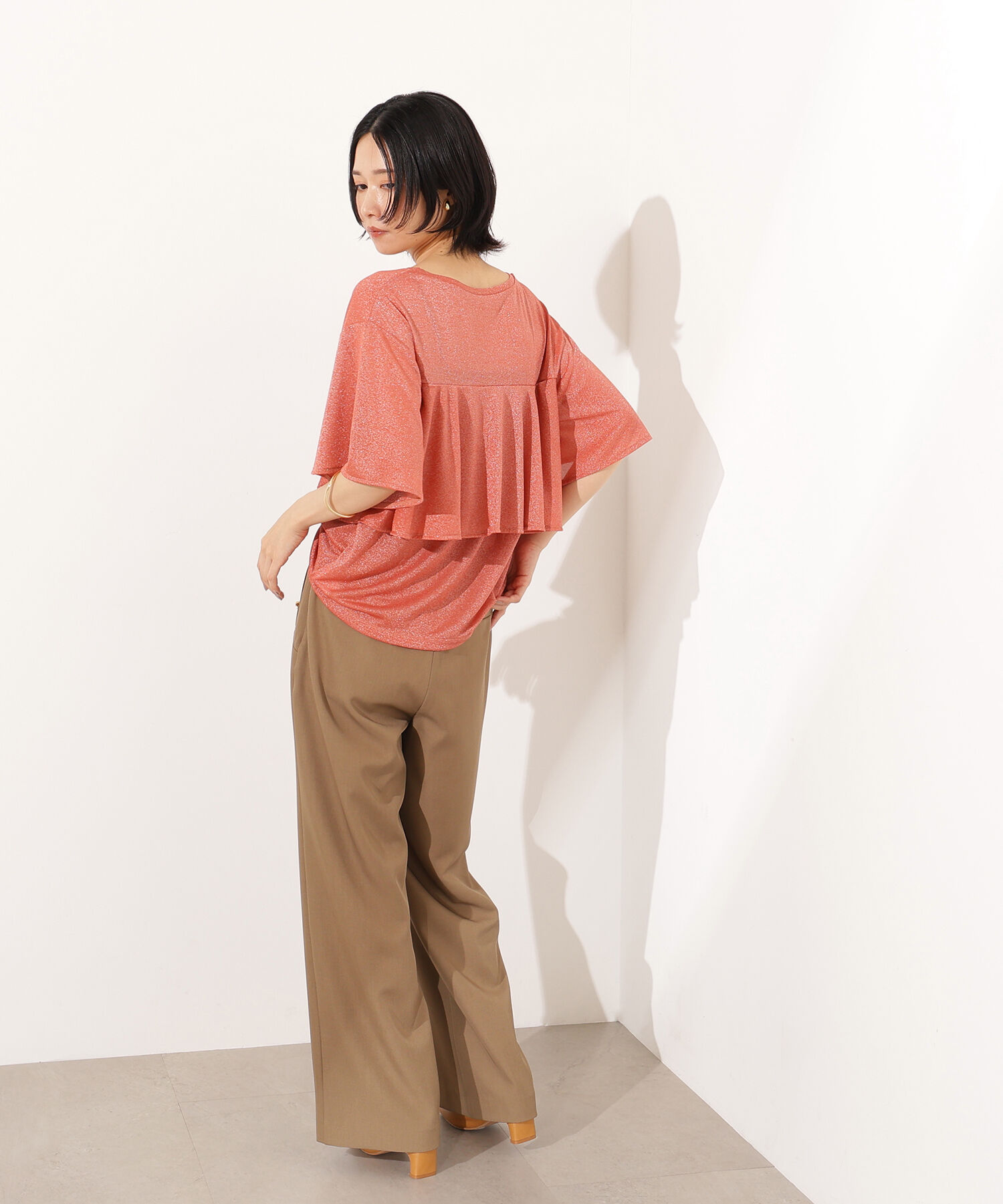  「ラメドレープカットソー」|Tシャツ・カットソー|