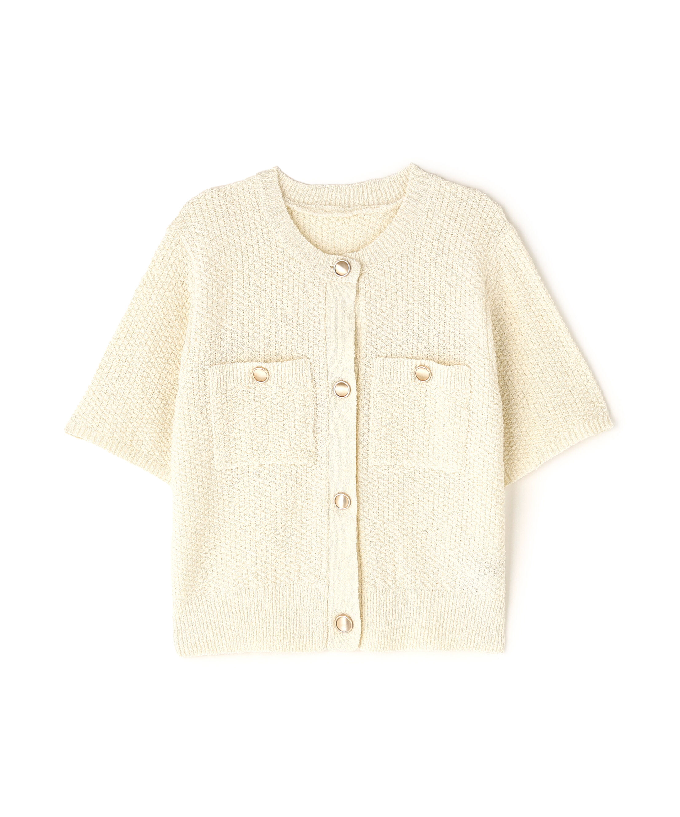  「ゴールドボタンニットカーディガン」|ニット・セーター|