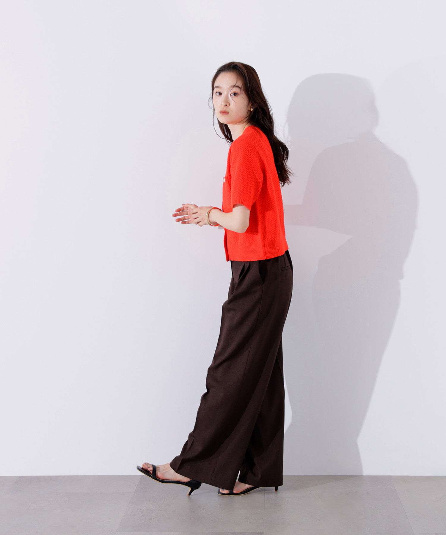  「ゴールドボタンニットカーディガン」|ニット・セーター|