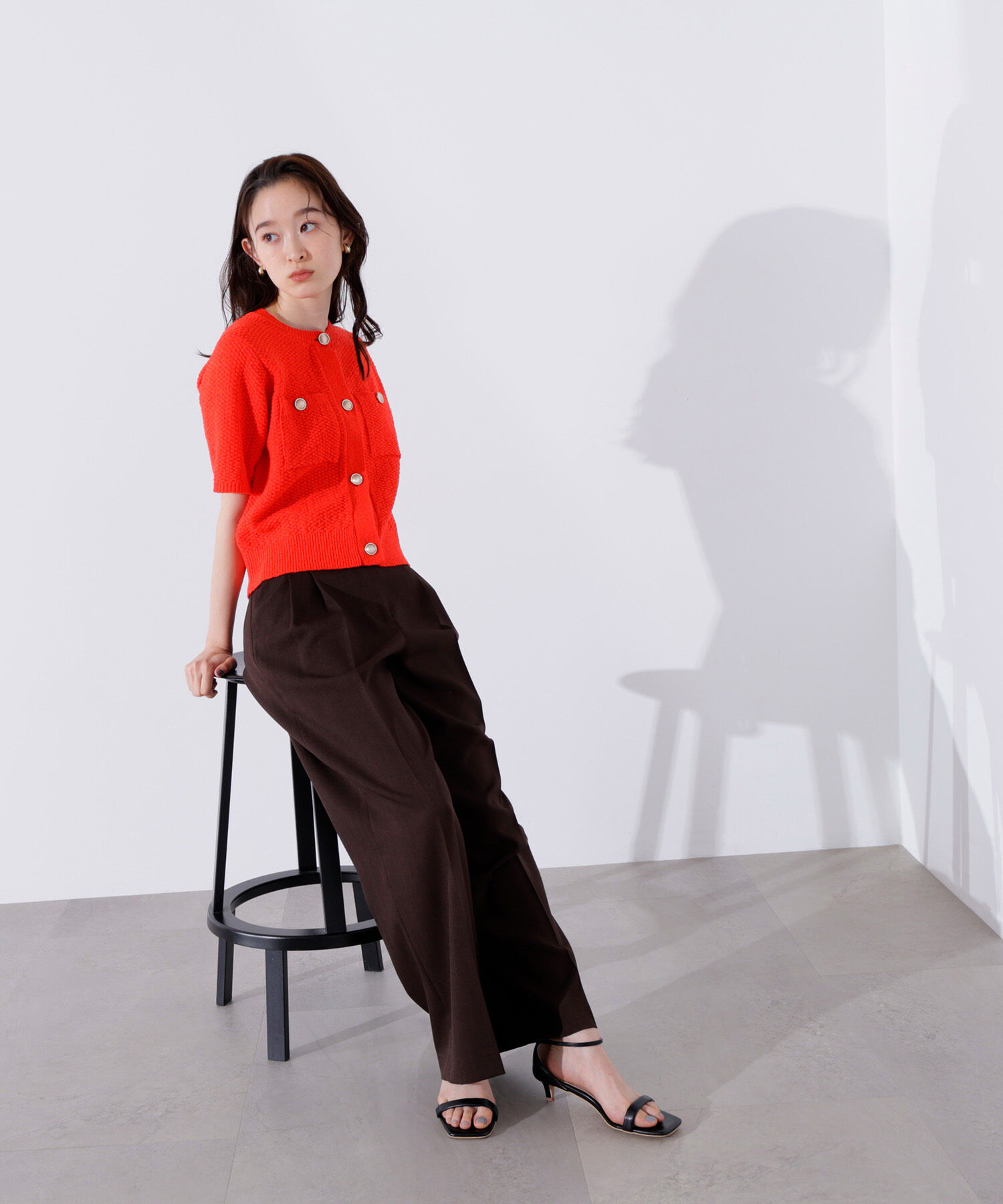  「ゴールドボタンニットカーディガン」|ニット・セーター|