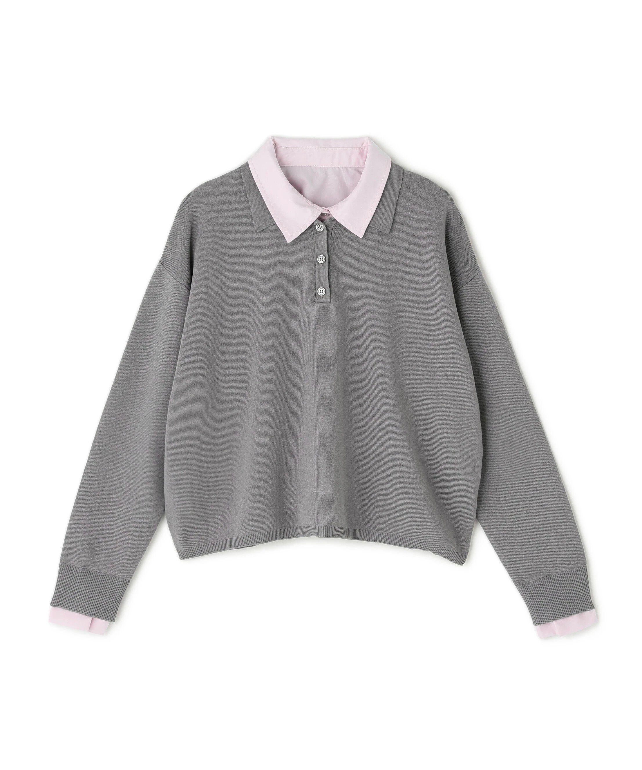  「シャツレイヤード風ニット」|ニット・セーター|