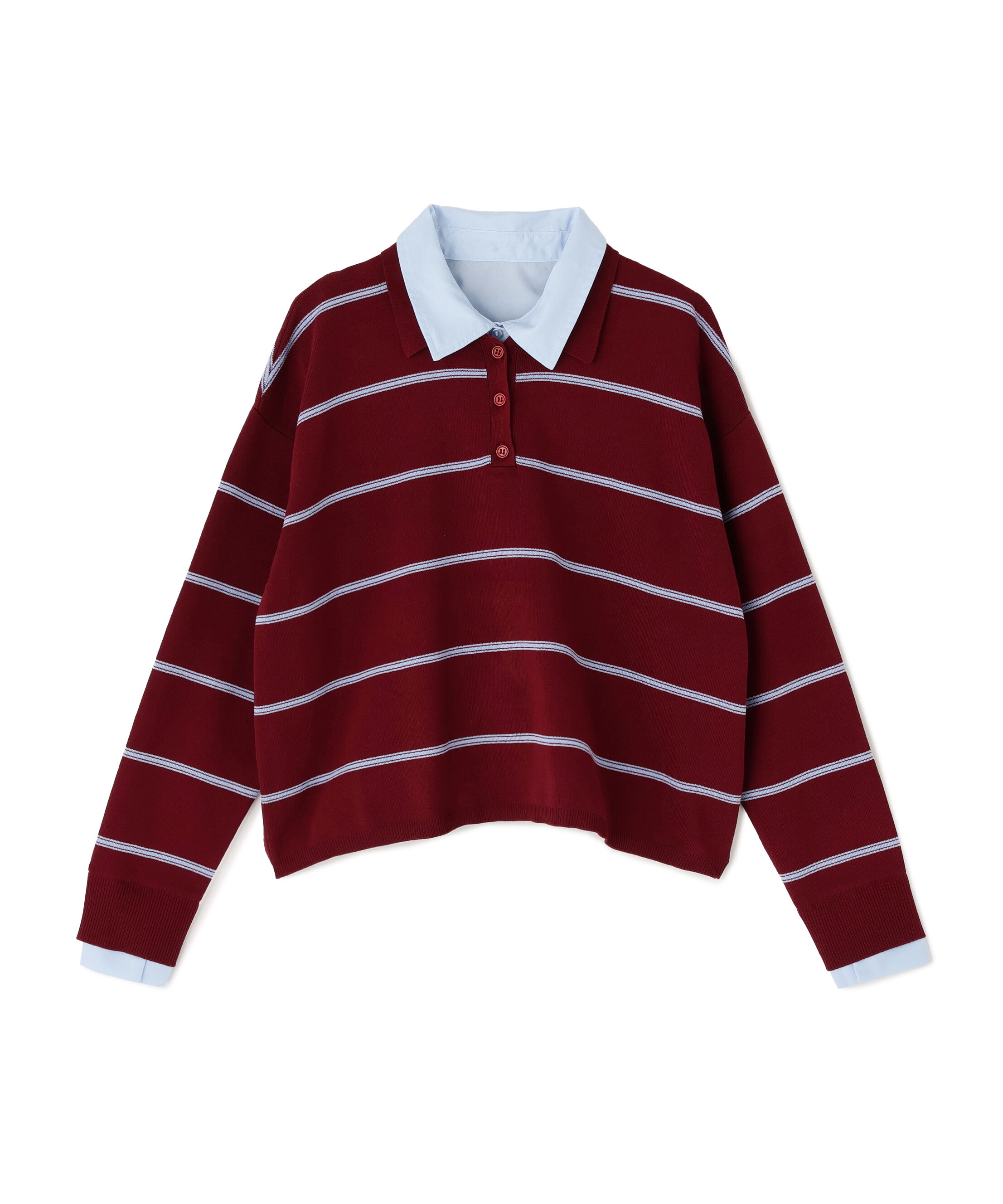  「シャツレイヤード風ニット」|ニット・セーター|