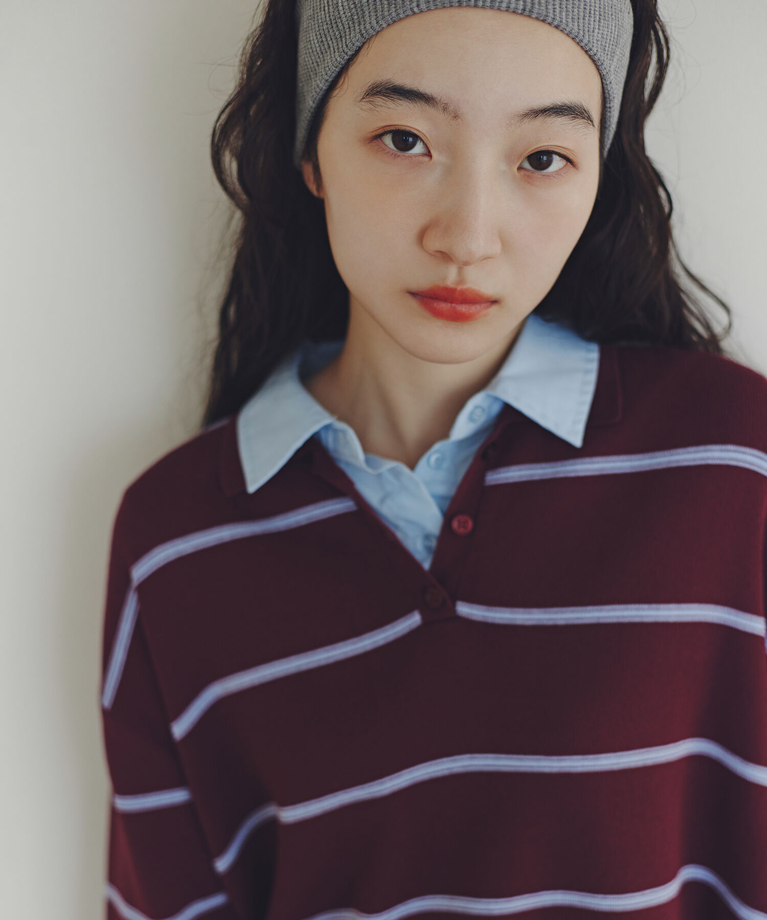  「シャツレイヤード風ニット」|ニット・セーター|